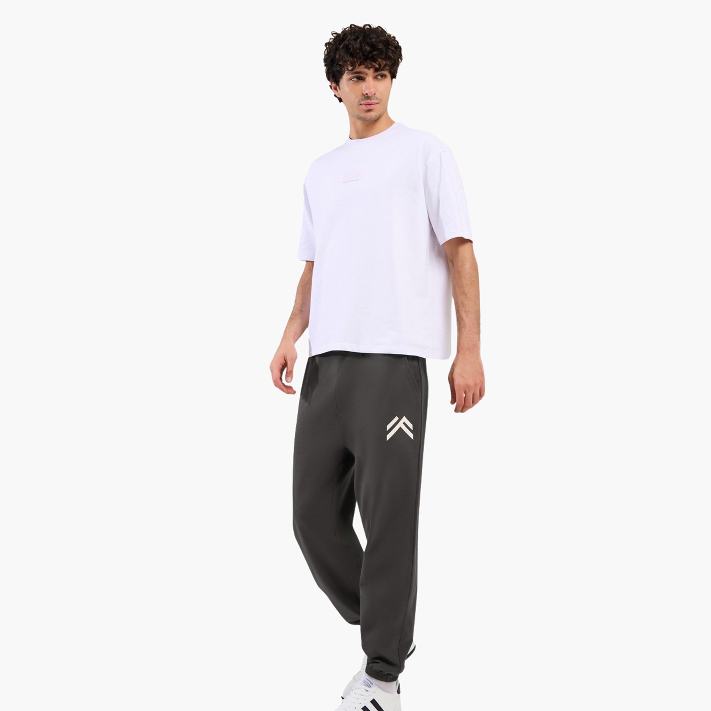 Styli Mid Rise Oversized Joggers with Minimal Print-men-clothing-bottoms-joggers-image-2