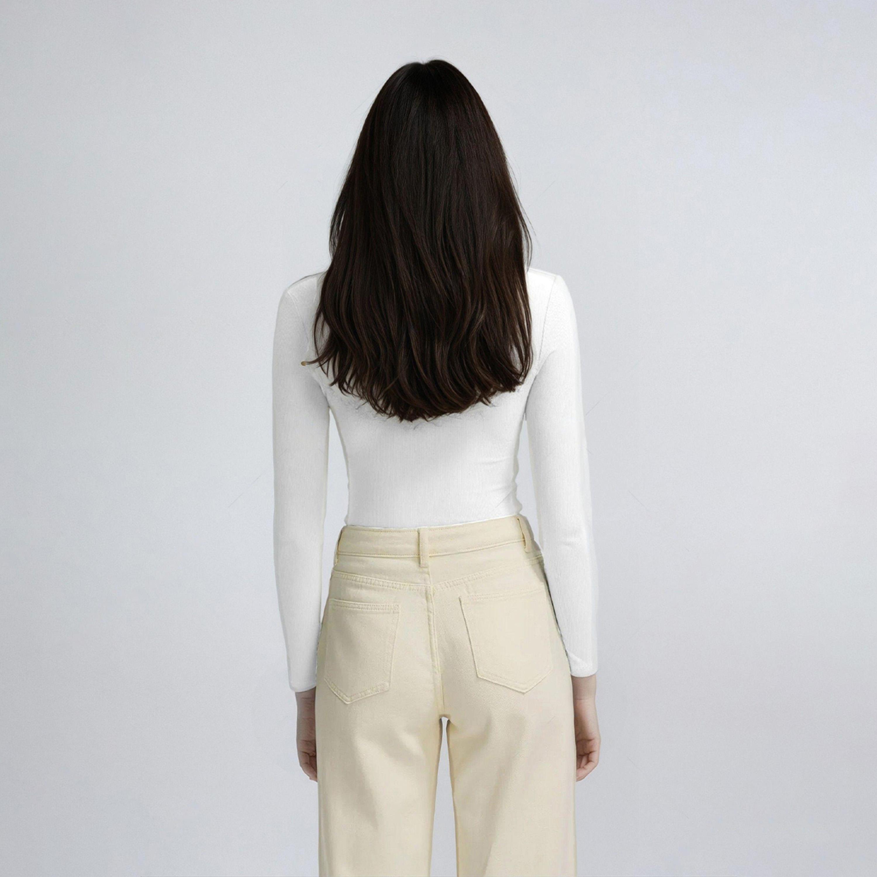 Kotty X Styli Womens Slim Fit Long Sleeve Ribbed White T-shirt-women-clothing-tshirts-image-3