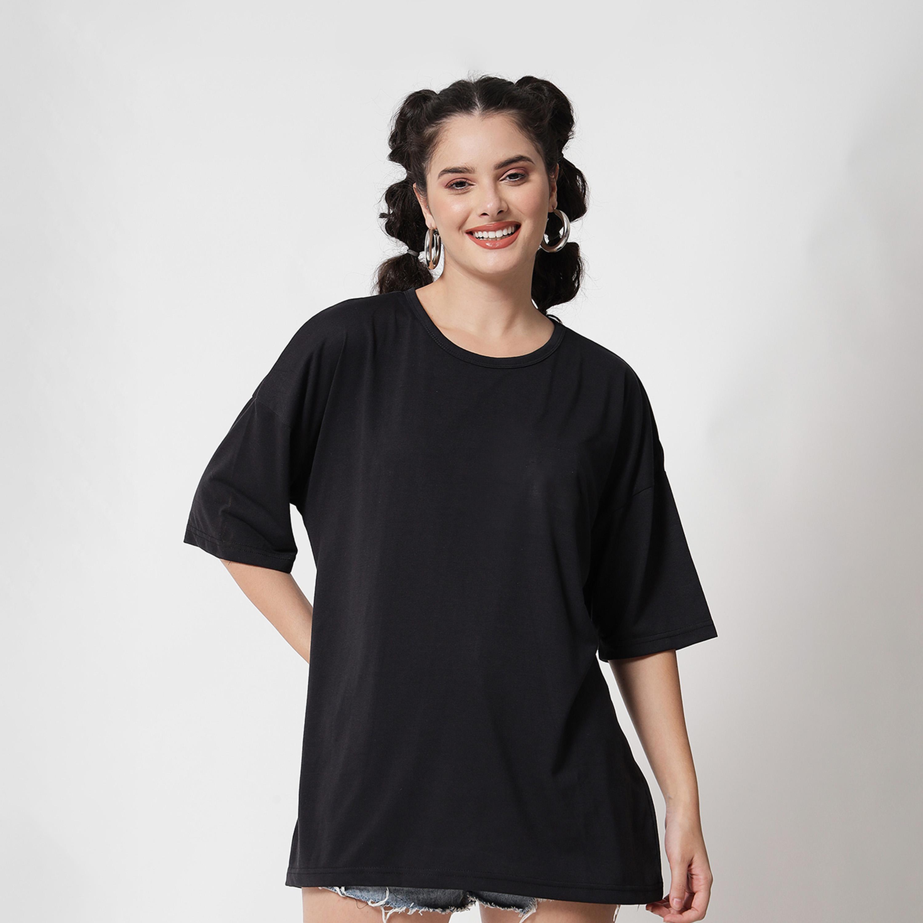 كوتي × ستايلي - تي شيرت نسائي من مزيج القطن - أسود-women-clothing-tshirts-image-1