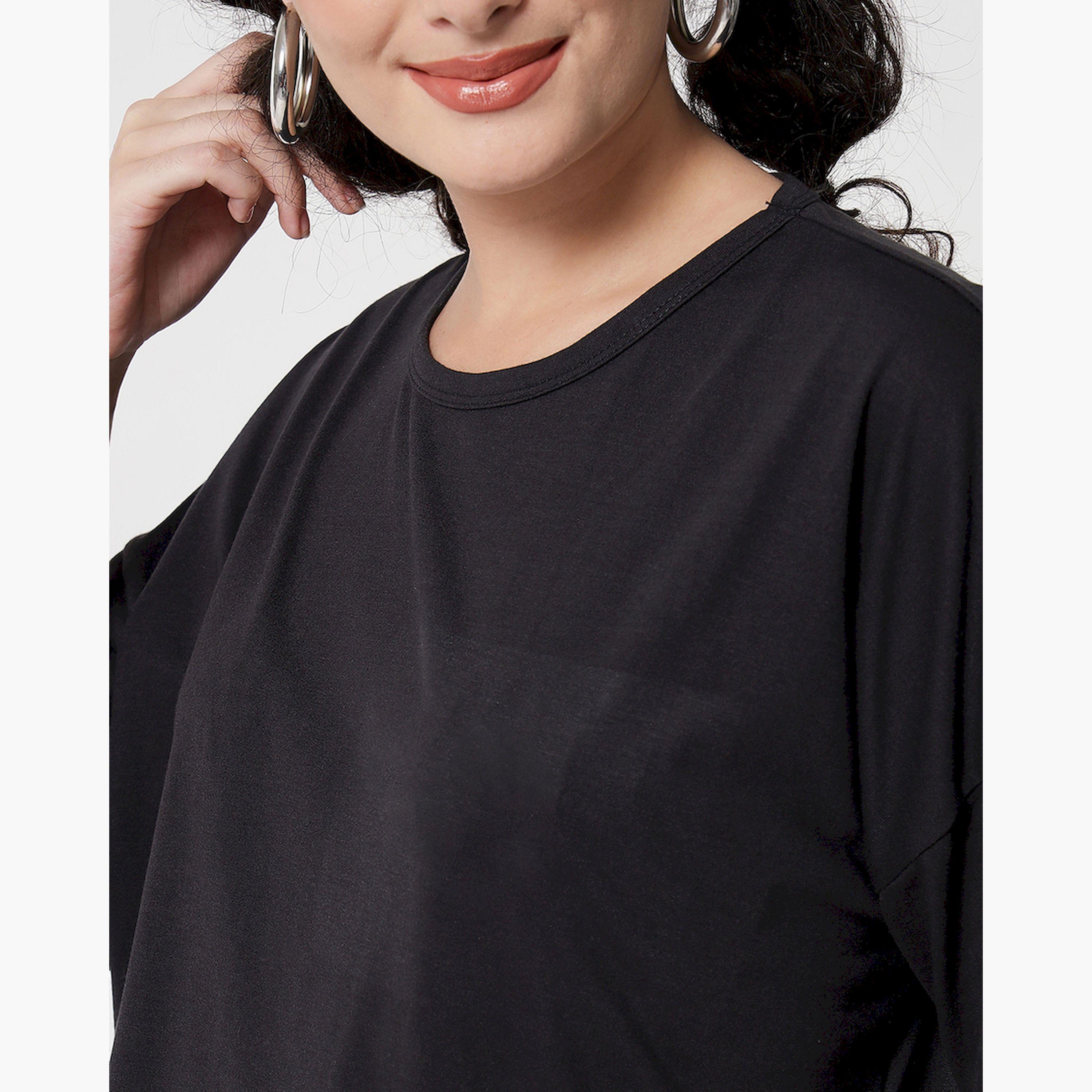كوتي × ستايلي - تي شيرت نسائي من مزيج القطن - أسود-women-clothing-tshirts-image-4