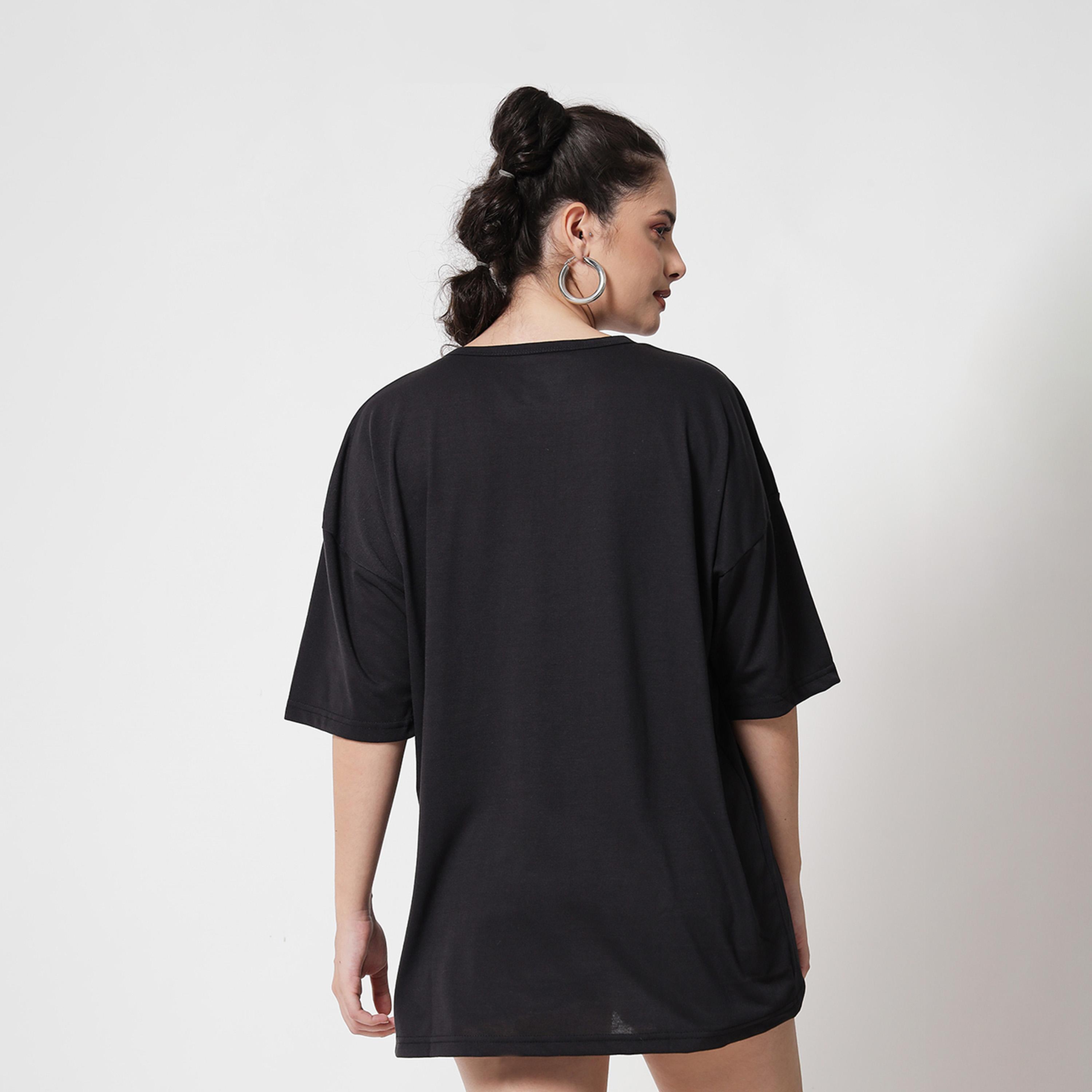 كوتي × ستايلي - تي شيرت نسائي من مزيج القطن - أسود-women-clothing-tshirts-image-5