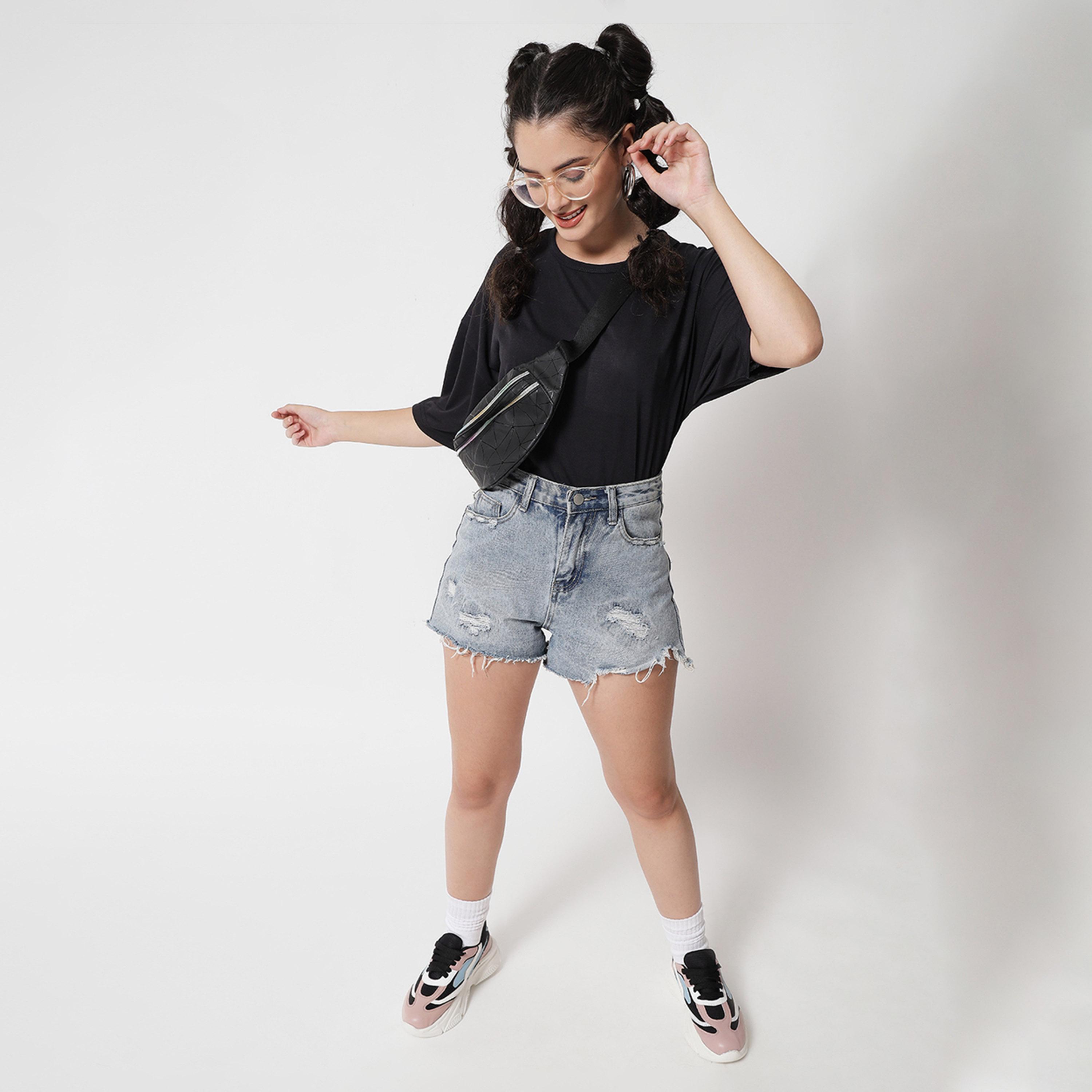 كوتي × ستايلي - تي شيرت نسائي من مزيج القطن - أسود-women-clothing-tshirts-image-6