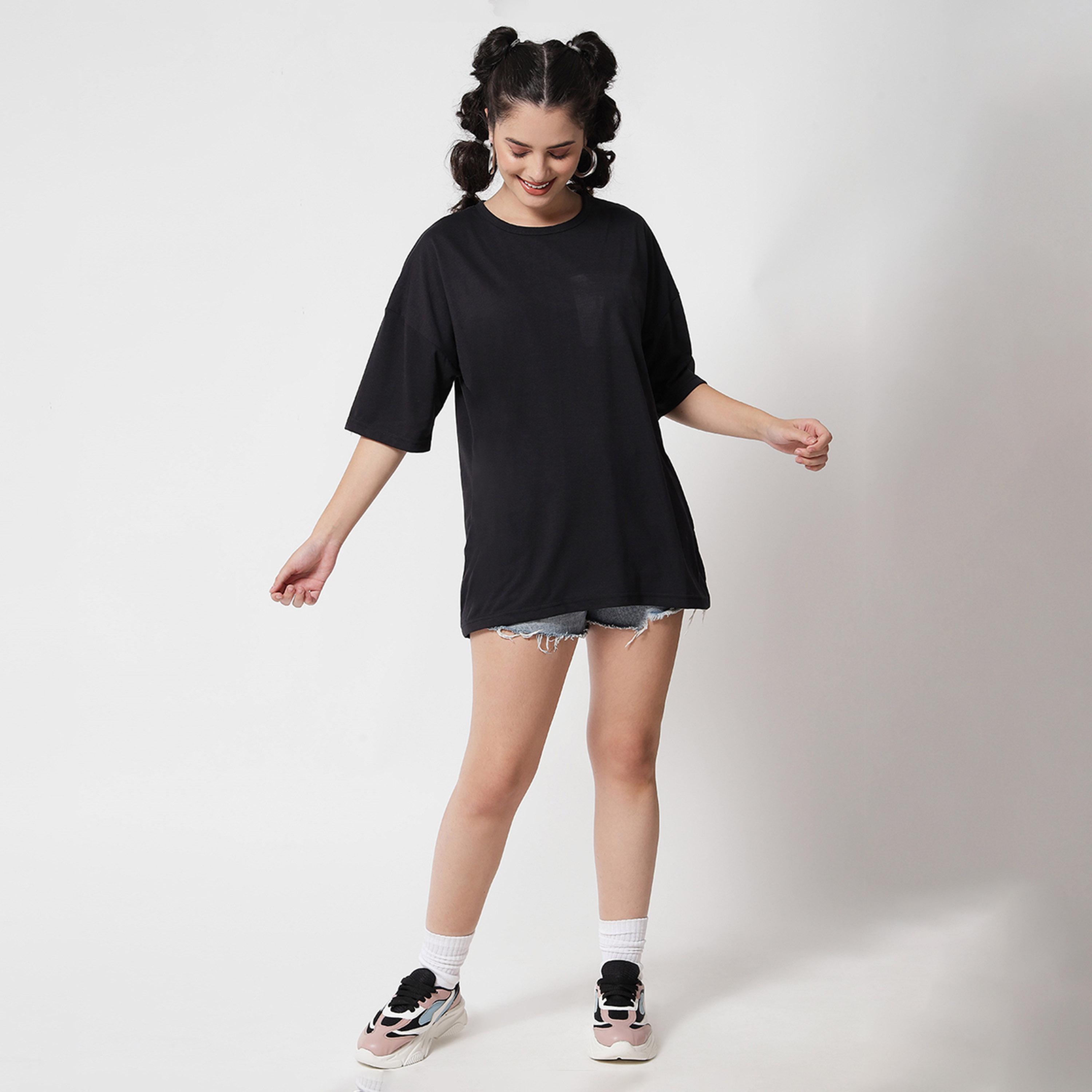 كوتي × ستايلي - تي شيرت نسائي من مزيج القطن - أسود-women-clothing-tshirts-image-7