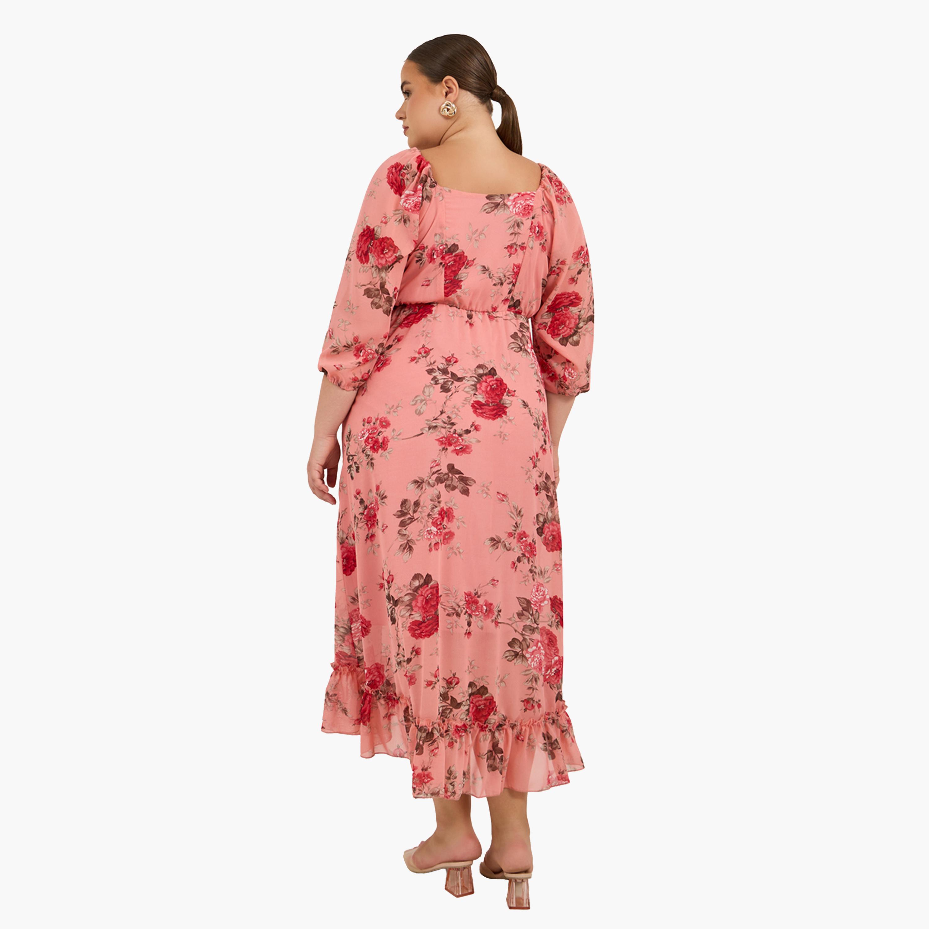 Styli Plus Size Floral Print A-Line Maxi Dress-women-clothing-dresses-image-5