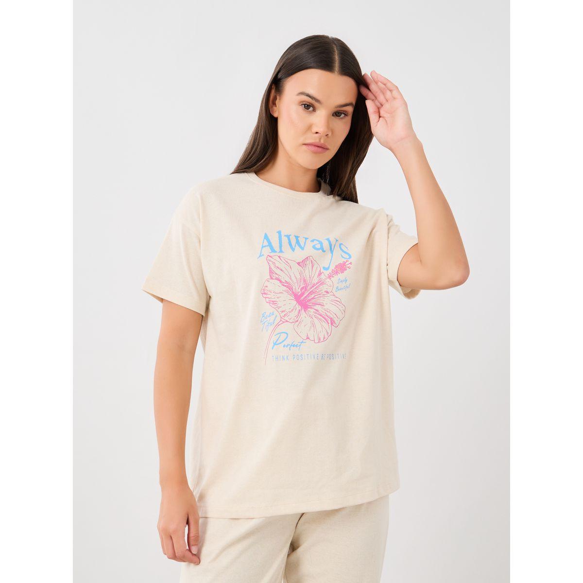Styli Graphic Print T-Shirt and Cuffed Pyjama Set-women-clothing-nightwear-pyjamas-longsets-image-2