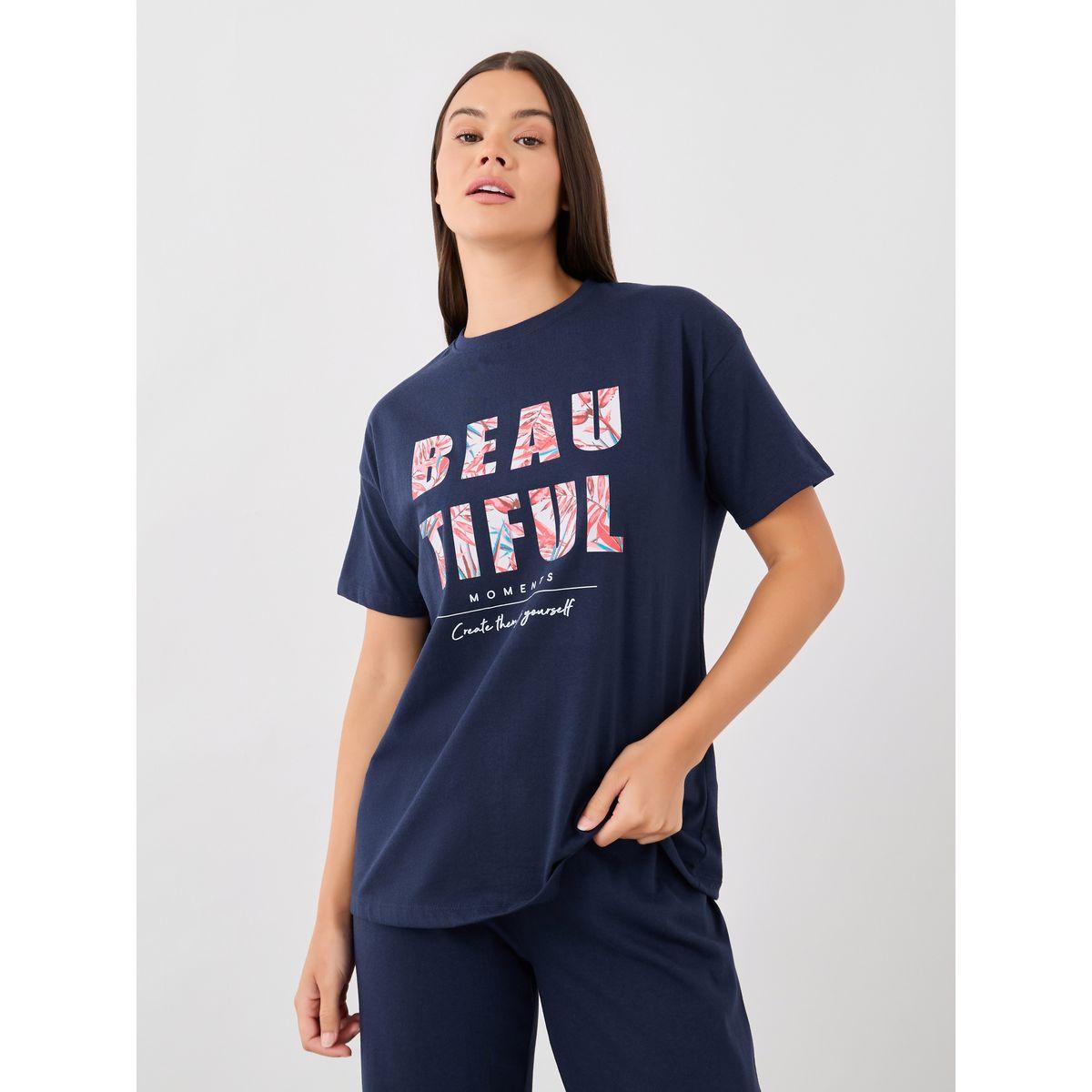 طقم بيجاما من بنطال وتيشيرت بأكتاف منخفضة-women-clothing-nightwear-pyjamas-longsets-image-2