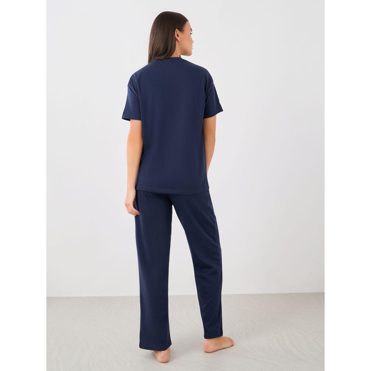 Styli Graphic print Dropped Shoulder T-Shirt and Pyjama Set-women-clothing-nightwear-pyjamas-longsets-image-6