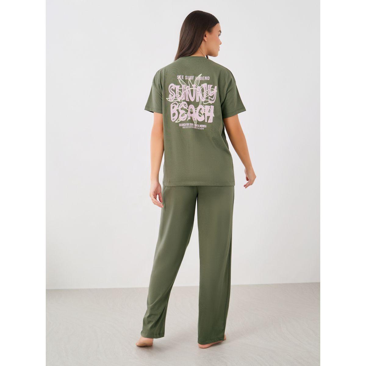 طقم بيجاما من بنطال وتيشيرت بأكتاف منخفضة-women-clothing-nightwear-pyjamas-longsets-image-6