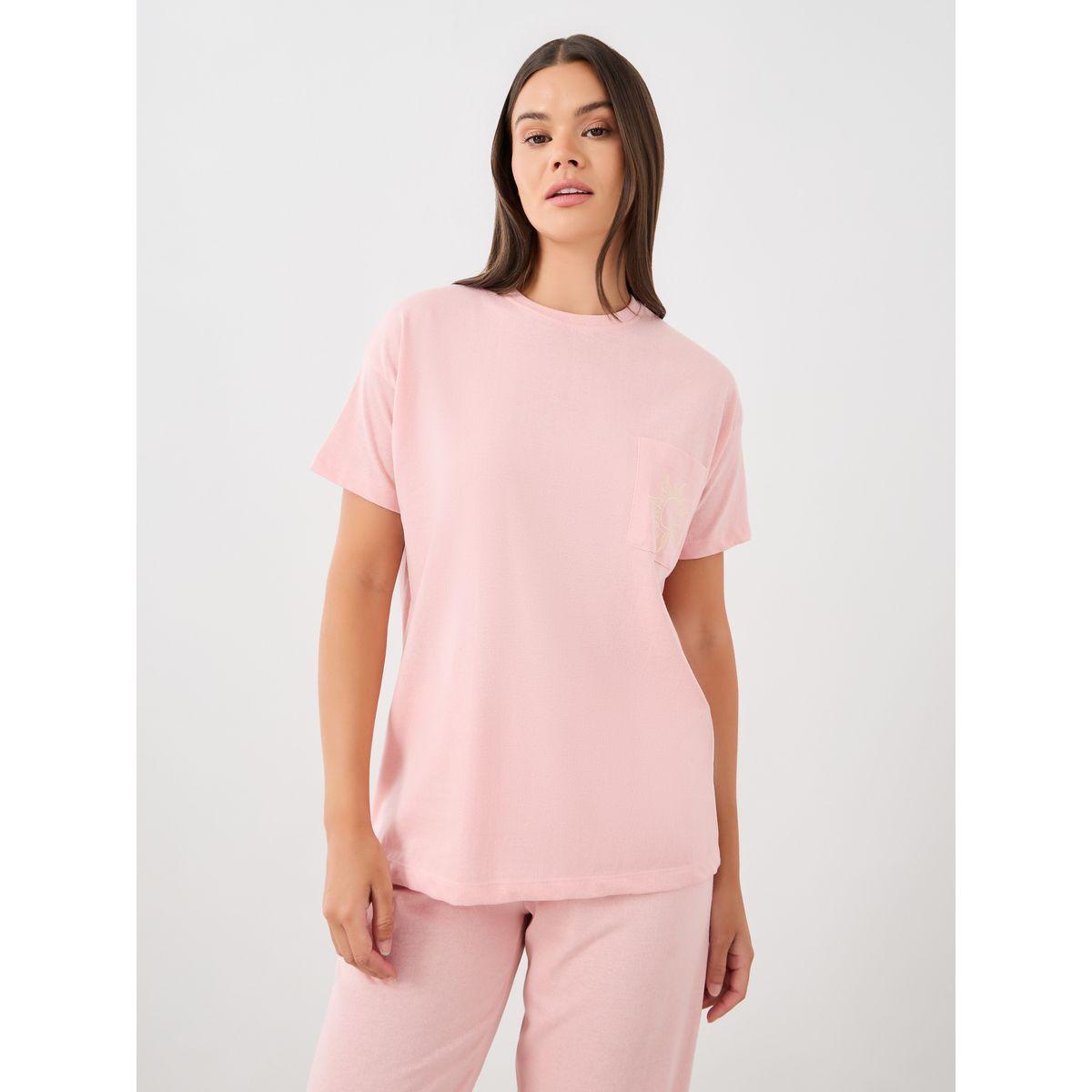 طقم بيجاما من بنطال وتيشيرت بأكتاف منخفضة-women-clothing-nightwear-pyjamas-longsets-image-3