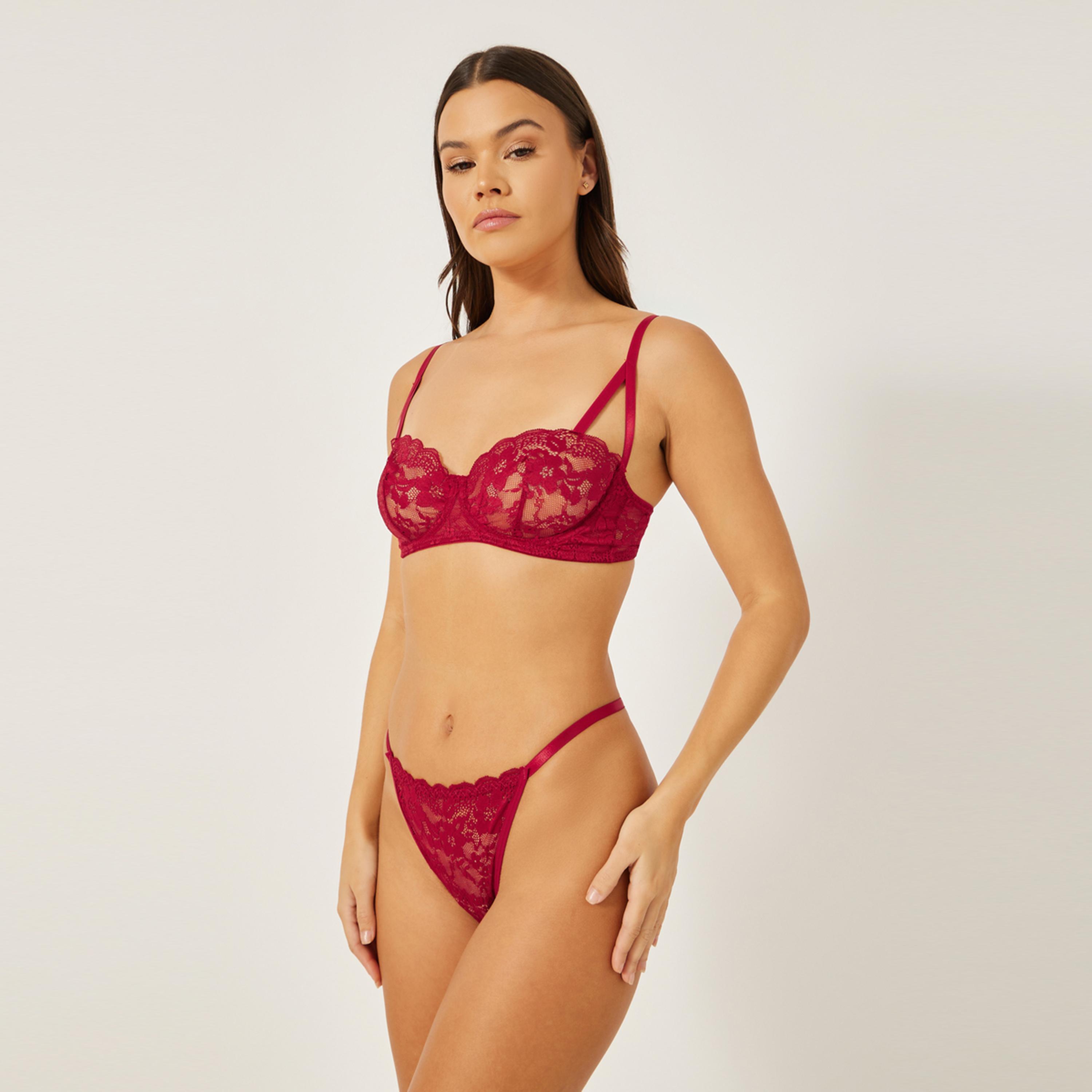 Styli Scalloped Edge Ao Lace Npw Underwire Bra And Thong Set-women-clothing-lingerie-lingeriesets-image-2