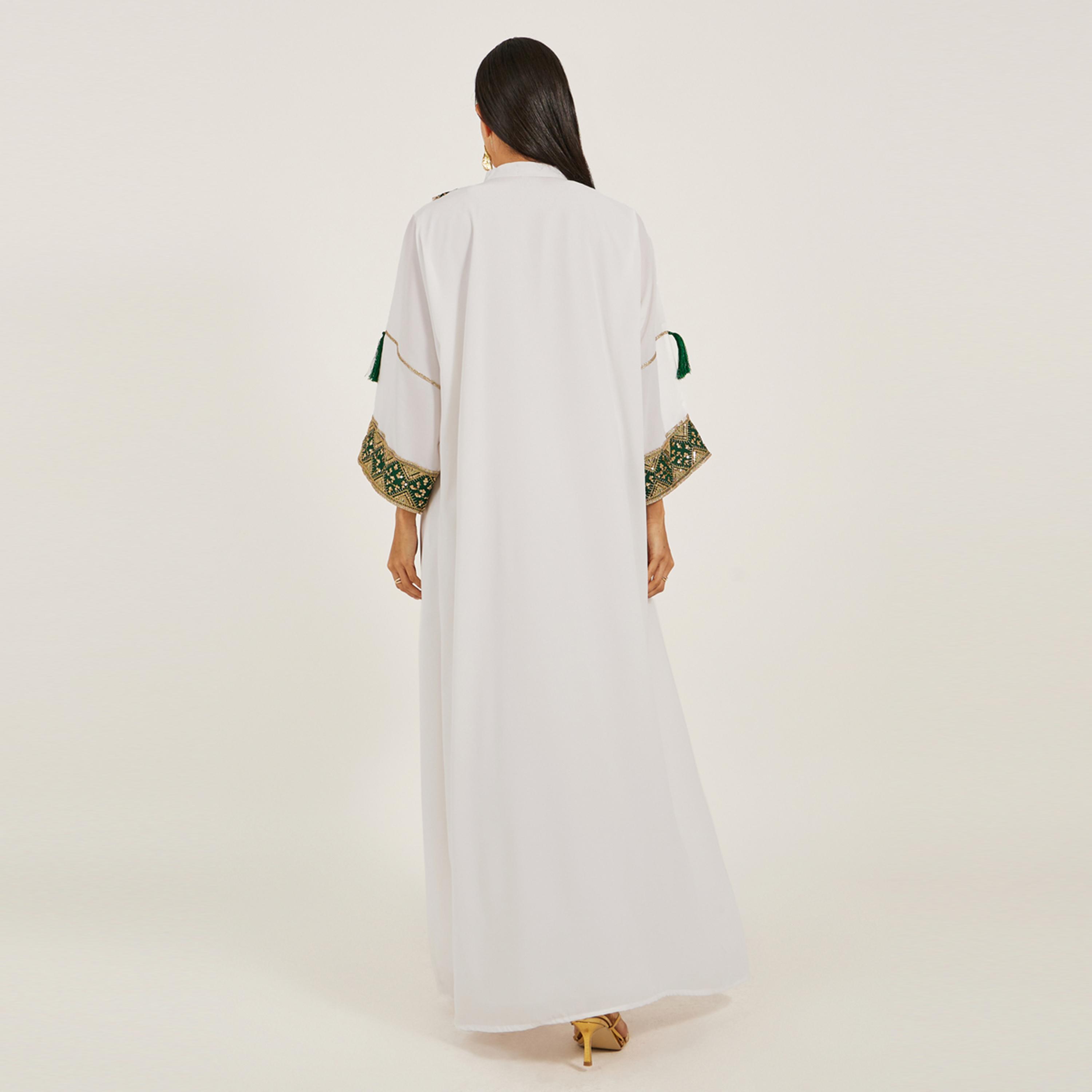 Maxim Creation X Styli Bsy Fabric Kaftan With Sequince Embroidery Work And Tassels-women-arabicclothing-kaftan-image-6