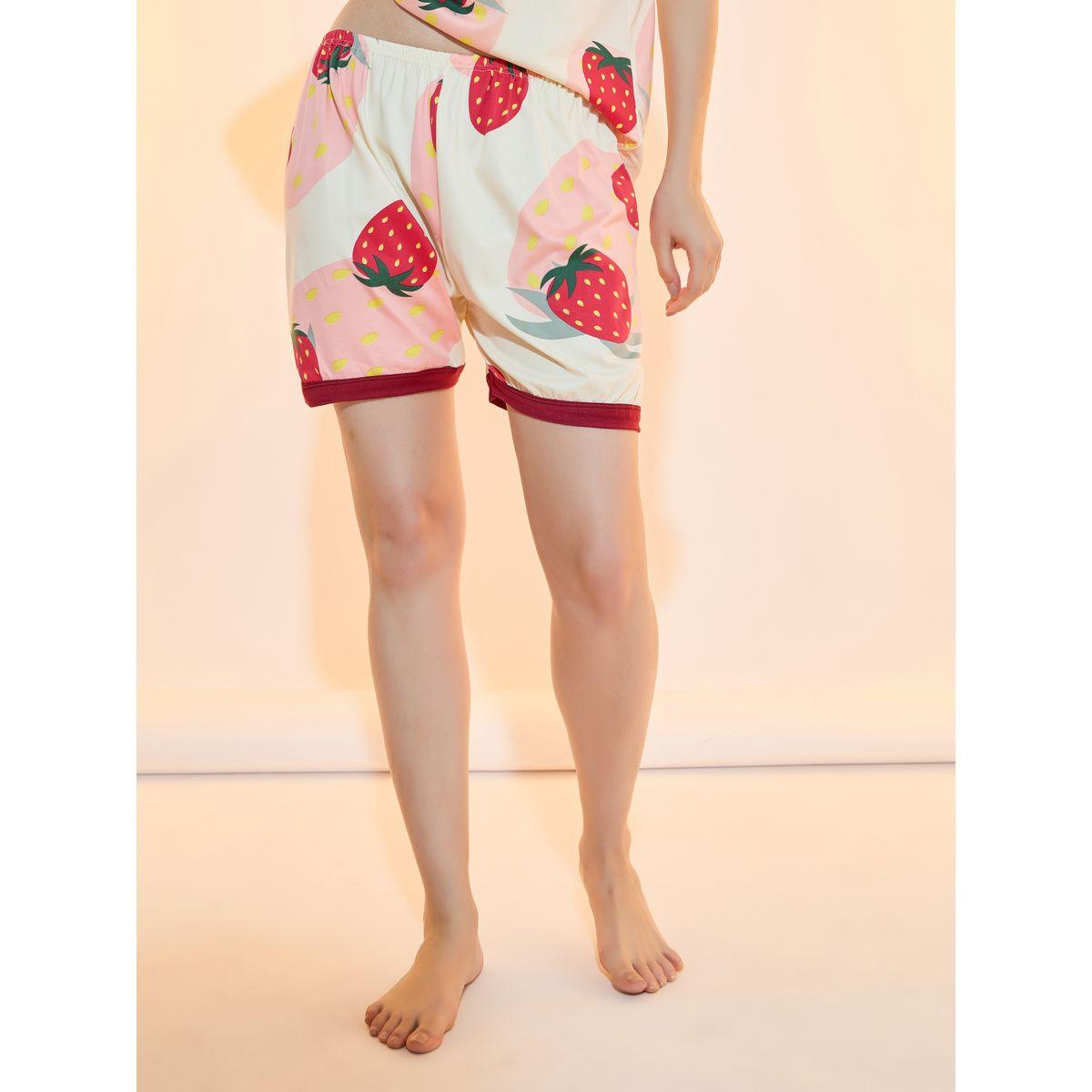 Take Two Strawberry Print T-Shirt and Shorts Set-women-clothing-nightwear-pyjamas-shortsets-image-5