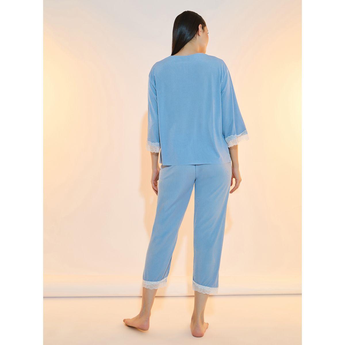 Take Two Texture Rib Lace Insert Top and Capri Set-women-clothing-nightwear-pyjamas-longsets-image-4