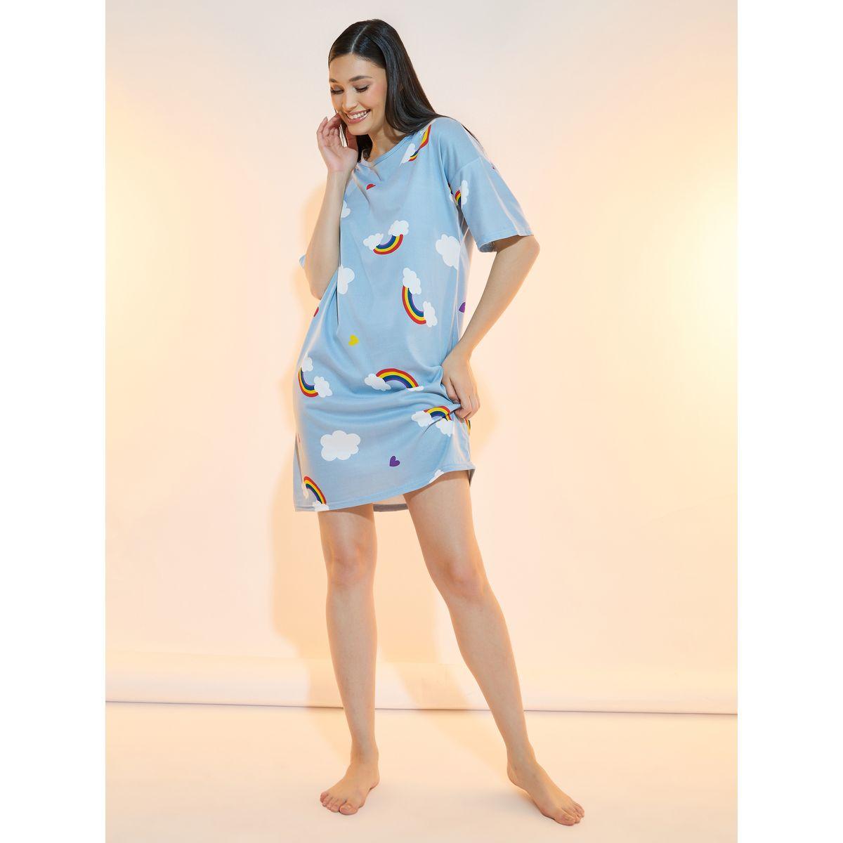 قميص نوم بطبعة قلب وسحاب مع شنطة-women-clothing-nightwear-nighties-image-1