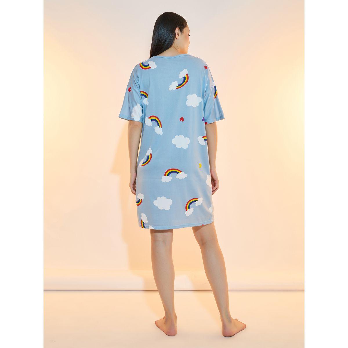 قميص نوم بطبعة قلب وسحاب مع شنطة-women-clothing-nightwear-nighties-image-4