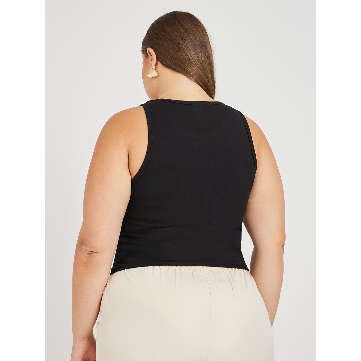 Styli Plus Size Solid Round Neck Tank-women-clothing-tshirts-image-4