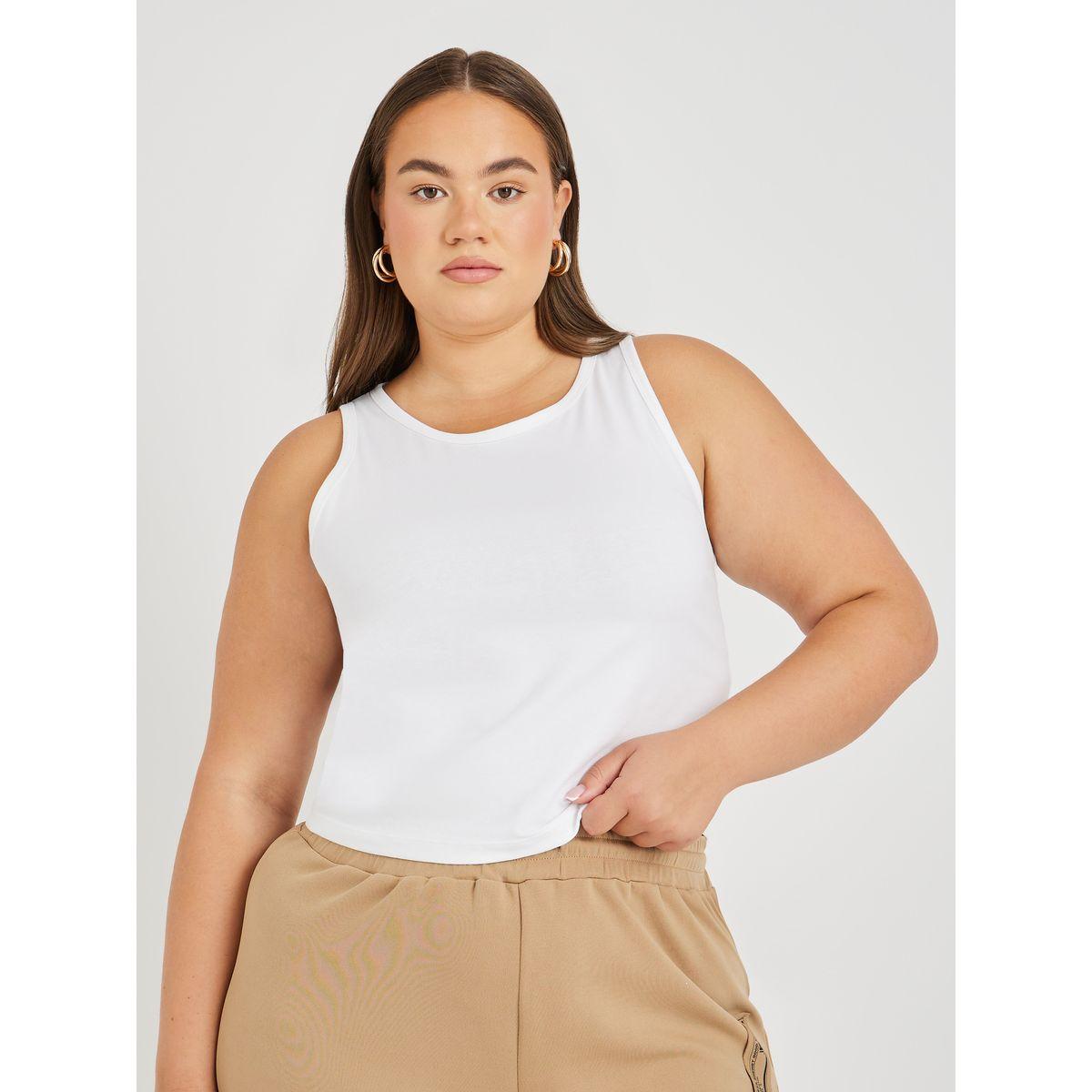 Styli Plus Size Solid Round Neck Tank-women-clothing-tshirts-image-1
