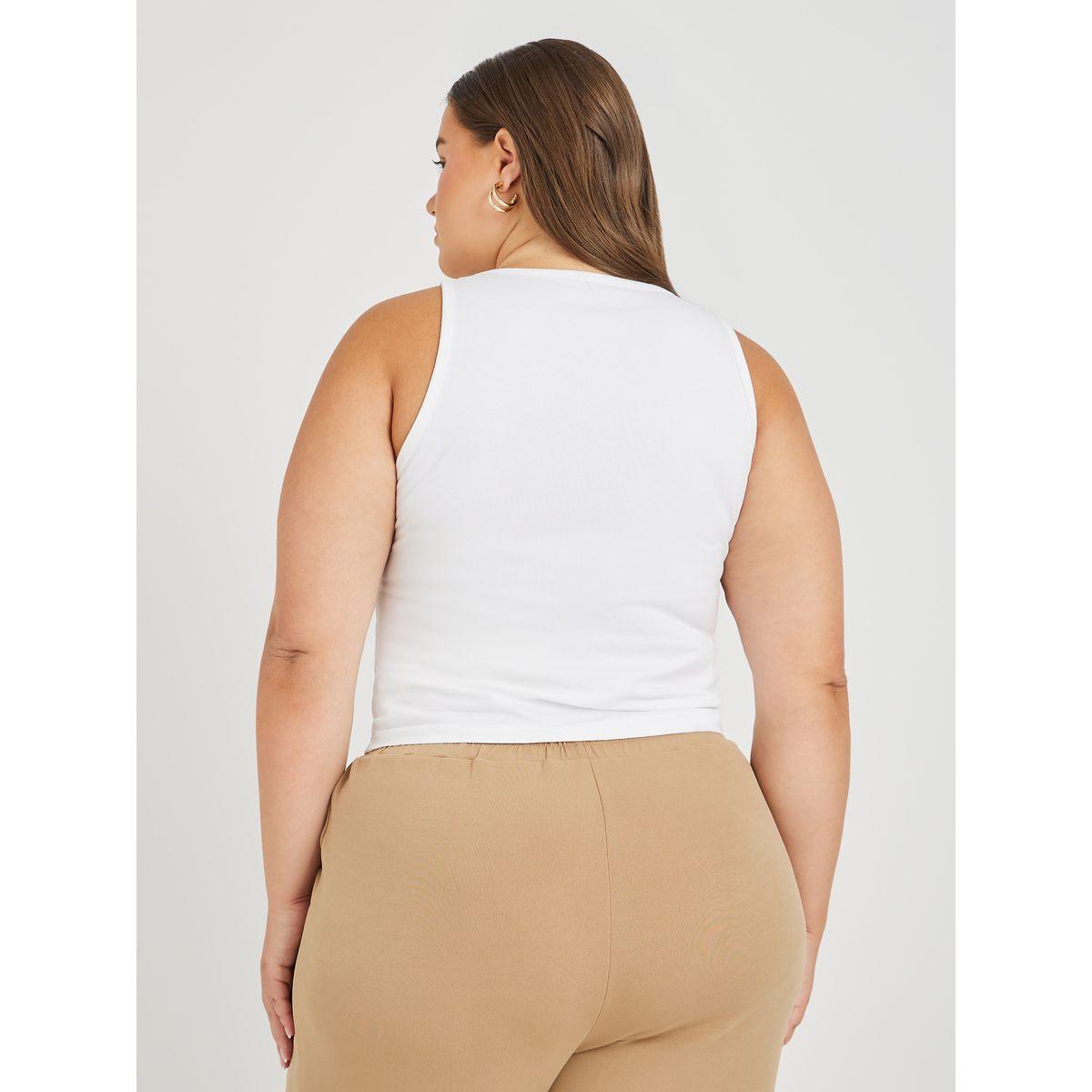Styli Plus Size Solid Round Neck Tank-women-clothing-tshirts-image-4