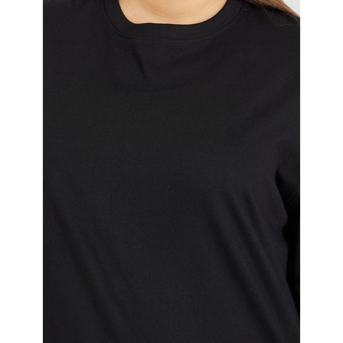 تيشيرت فضفاض بمقاس كبير وياقة دائرية-women-clothing-tshirts-image-3