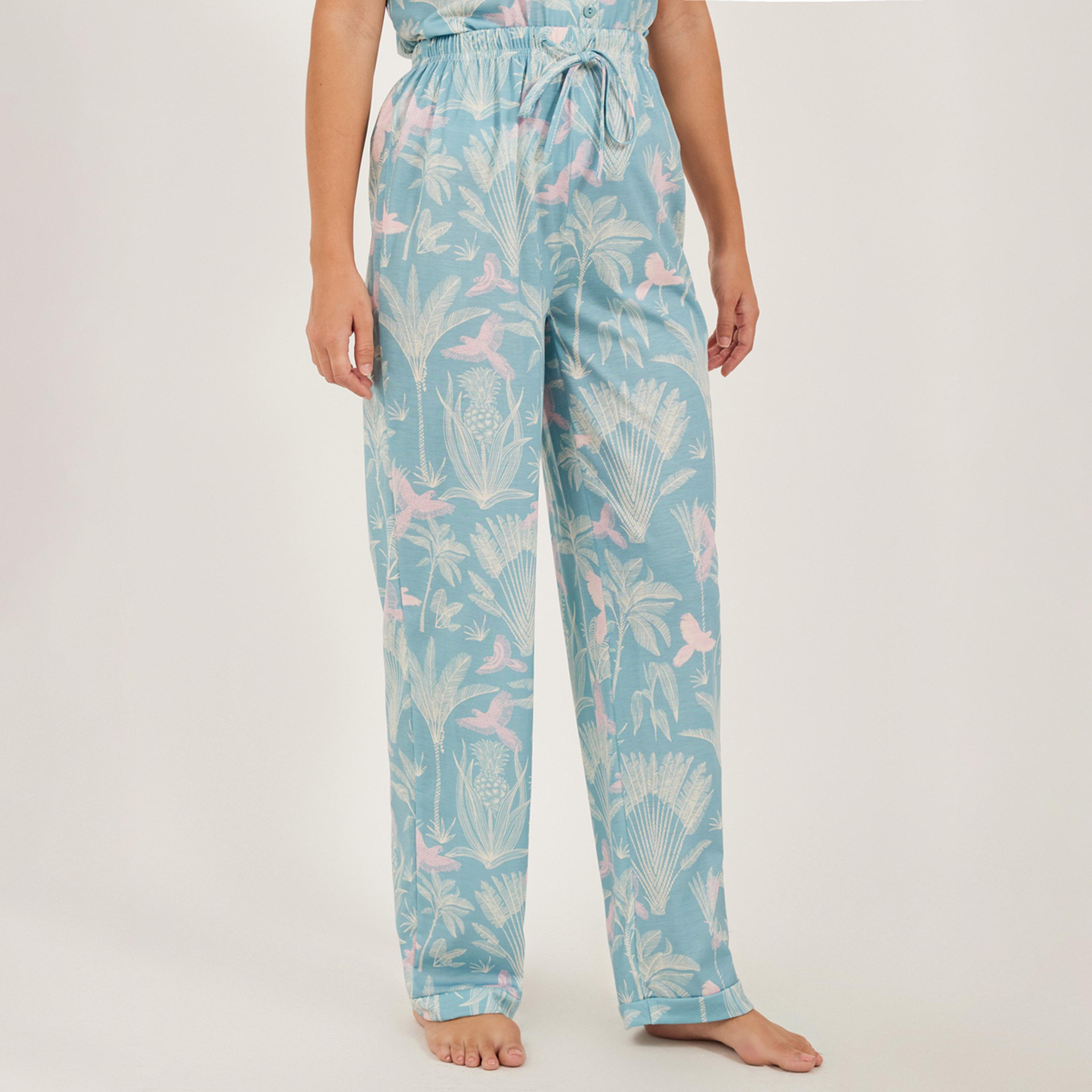 Styli Tropical Printed Shirt and Pyjama Pants Set-women-clothing-nightwear-pyjamas-longsets-image-6