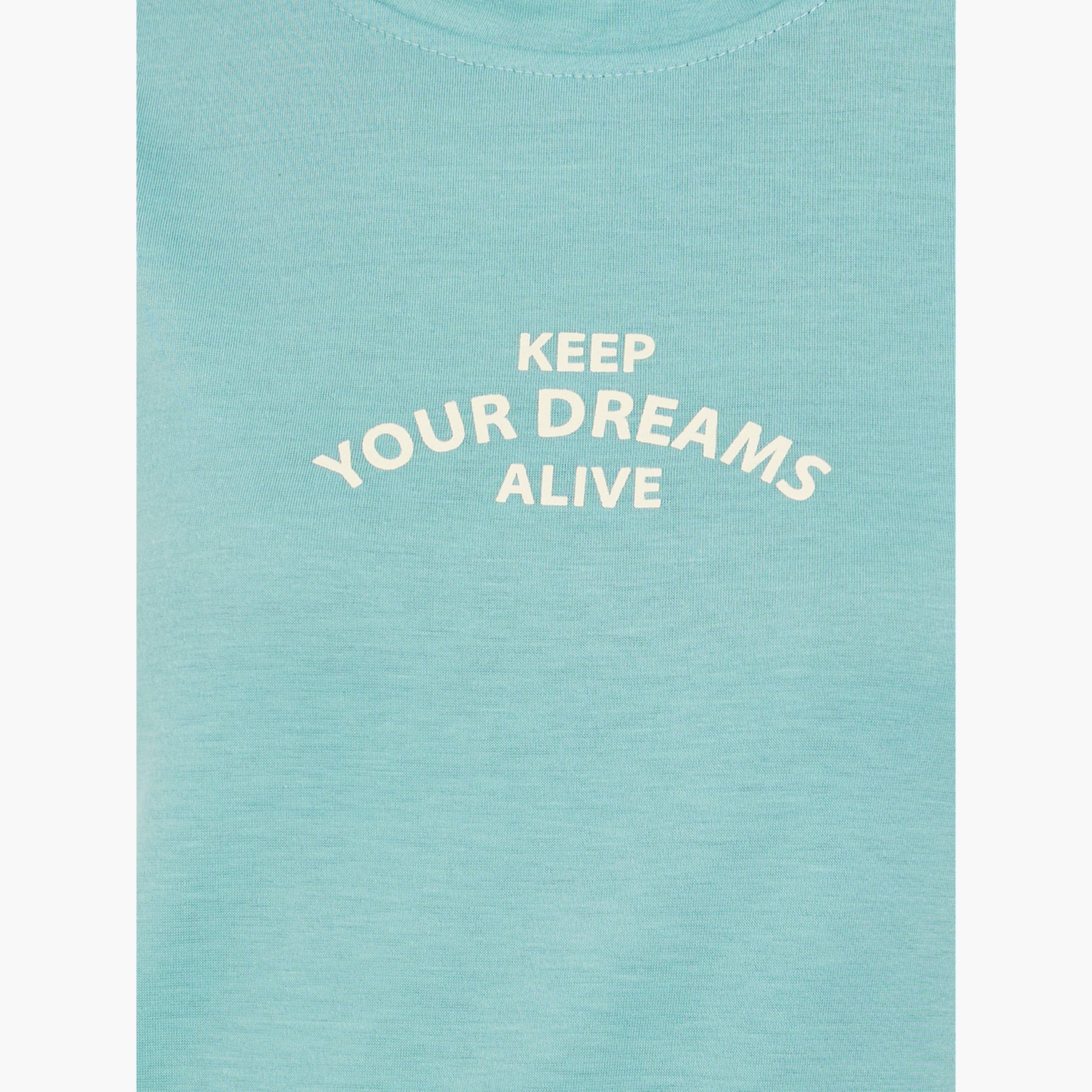 Styli Slogan Print Tank and Palm Print Cuffed Pyjama Set-women-clothing-nightwear-pyjamas-longsets-image-4
