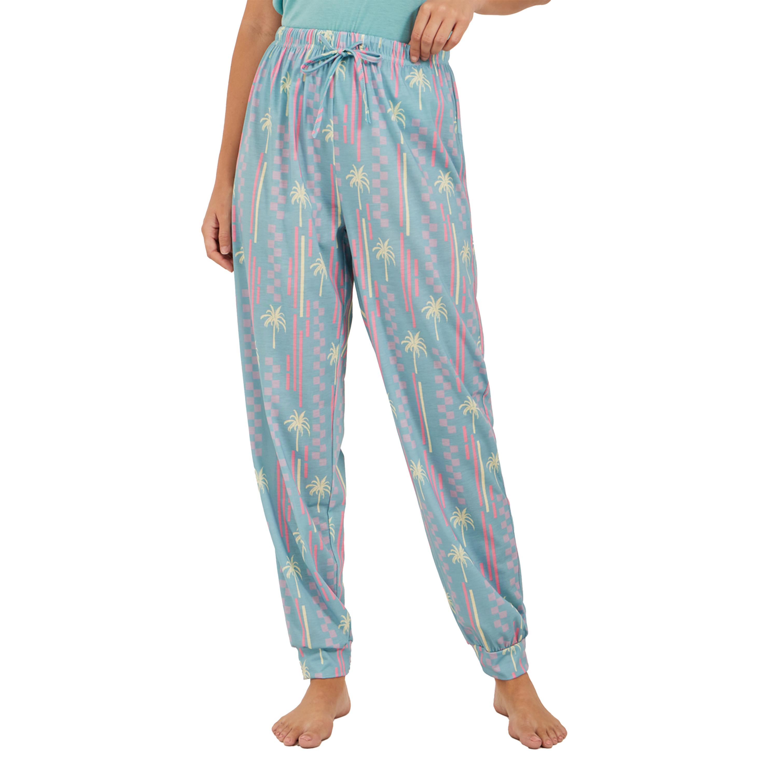 Styli Slogan Print Tank and Palm Print Cuffed Pyjama Set-women-clothing-nightwear-pyjamas-longsets-image-6
