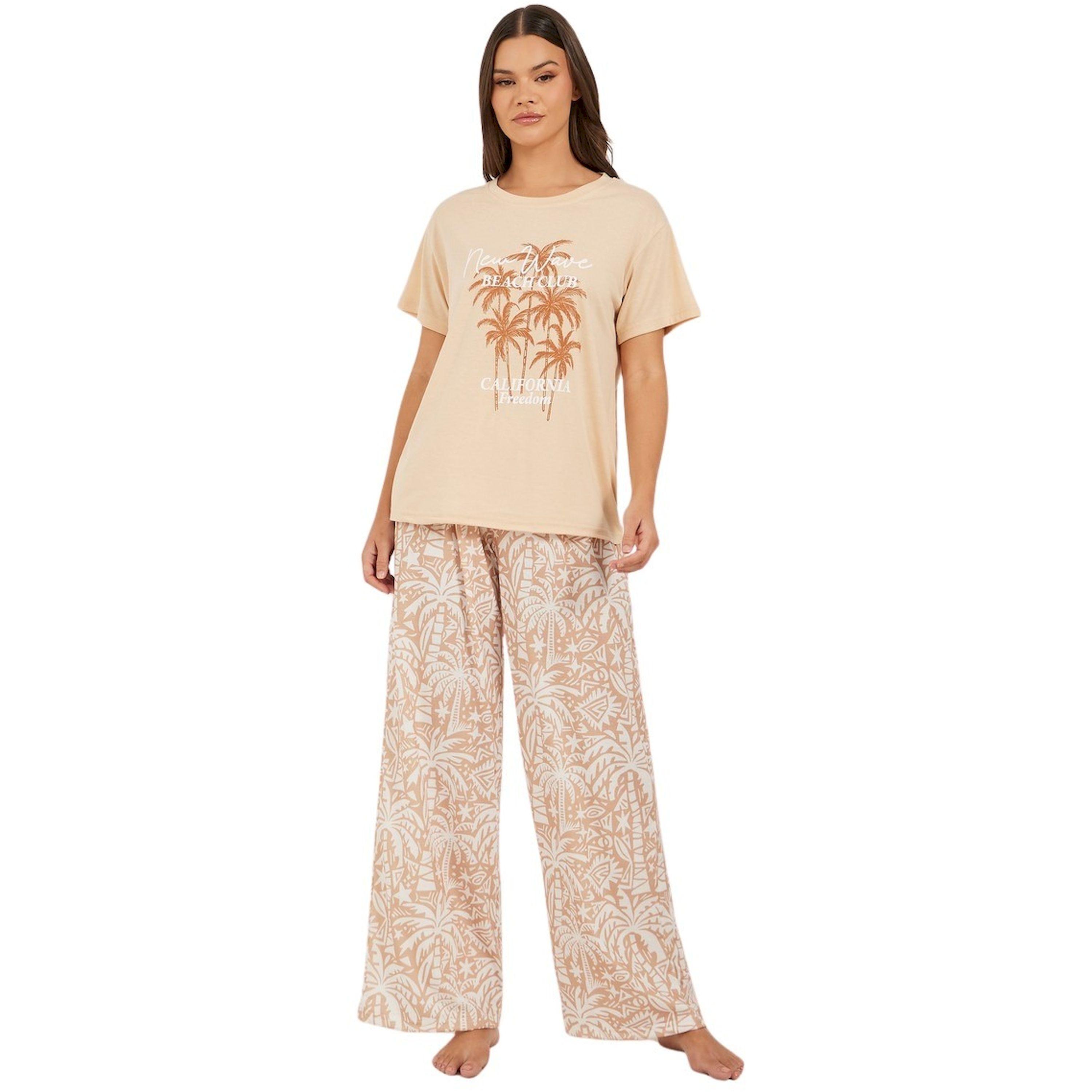 Styli Palm Printed Dropped Shoulder T-Shirt and Pyjama Pants Set-women-clothing-nightwear-pyjamas-longsets-image-1