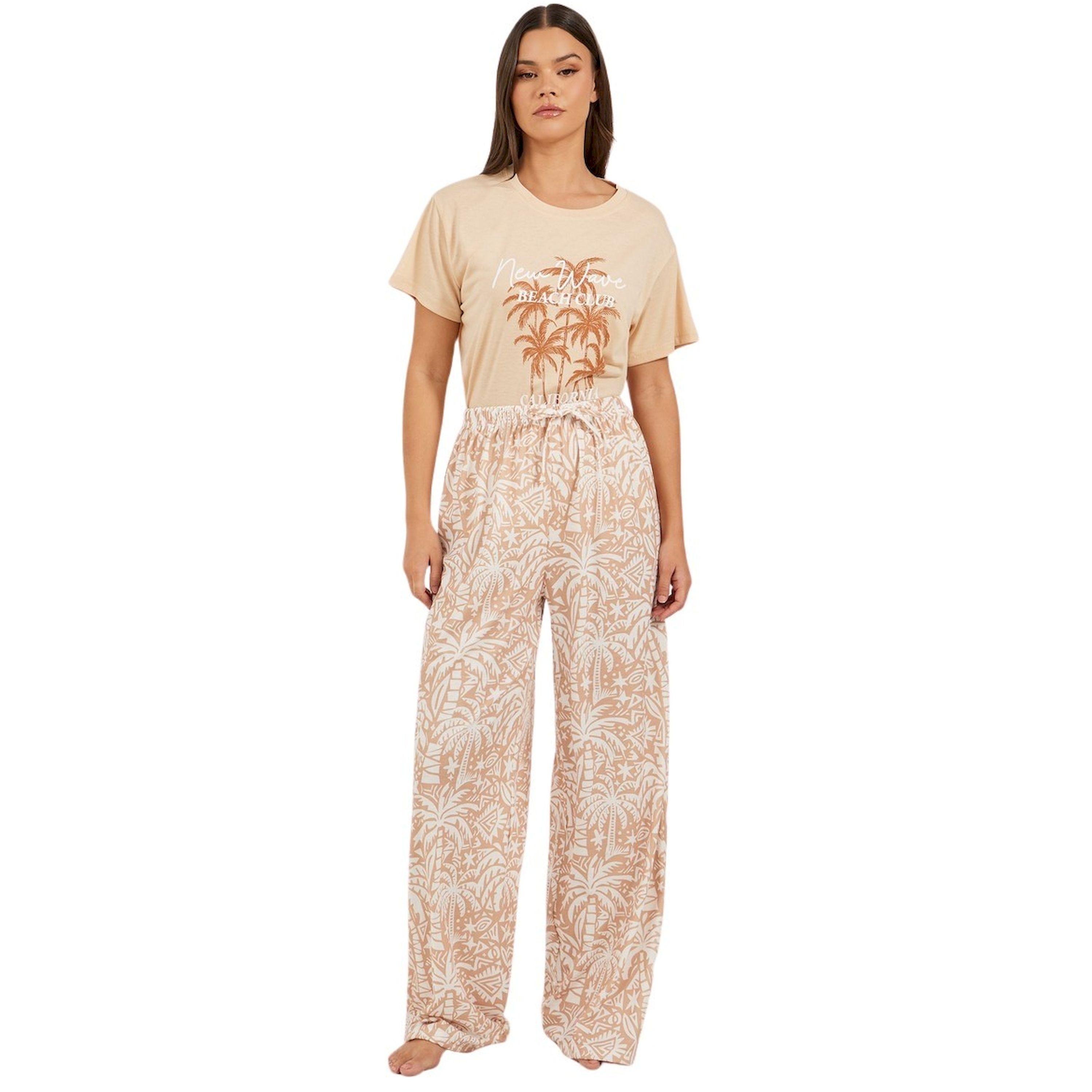 Styli Palm Printed Dropped Shoulder T-Shirt and Pyjama Pants Set-women-clothing-nightwear-pyjamas-longsets-image-2