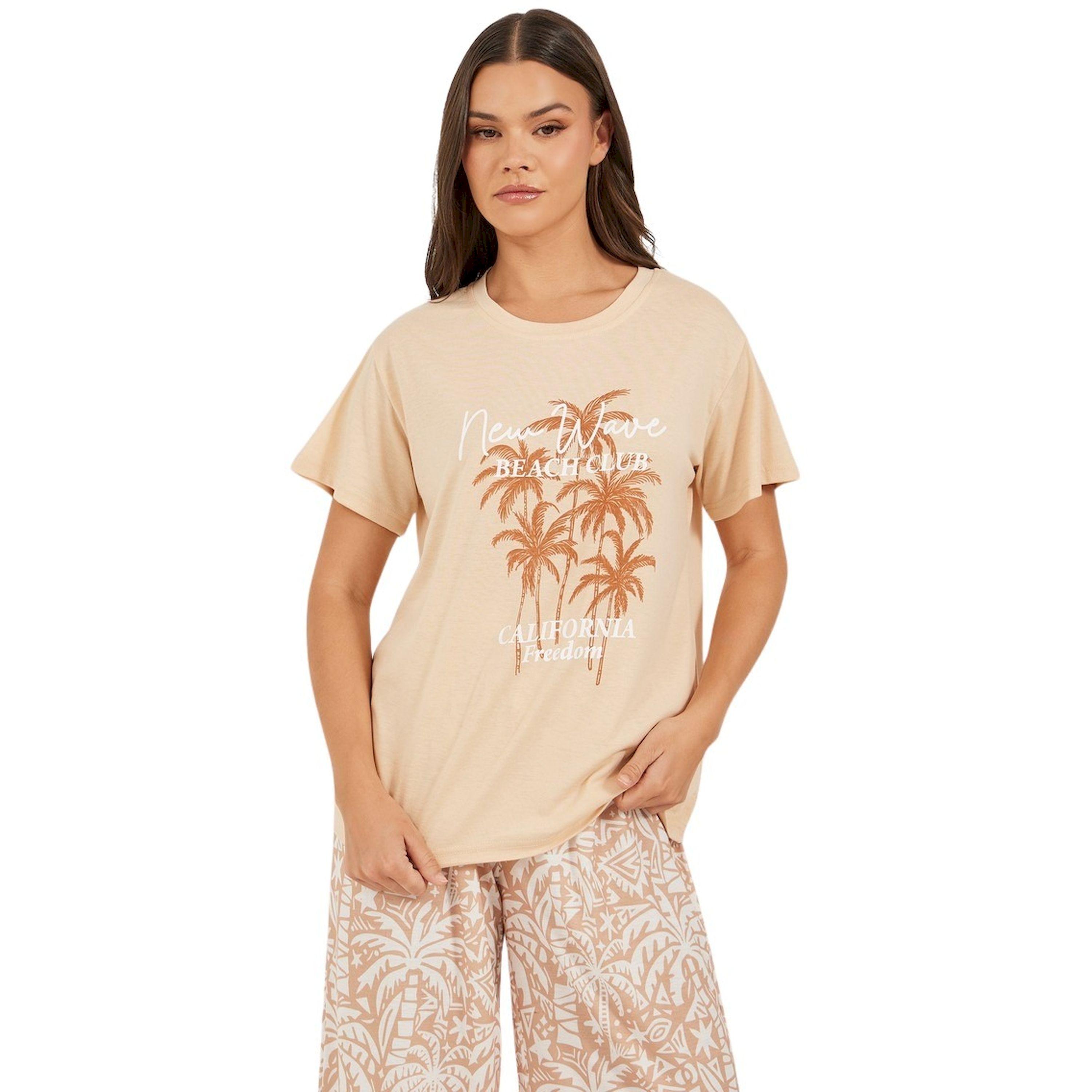 ستايلي- طقم تي شيرت وبنطلون بيجاما مطبوع عليه نخيل-women-clothing-nightwear-pyjamas-longsets-image-3