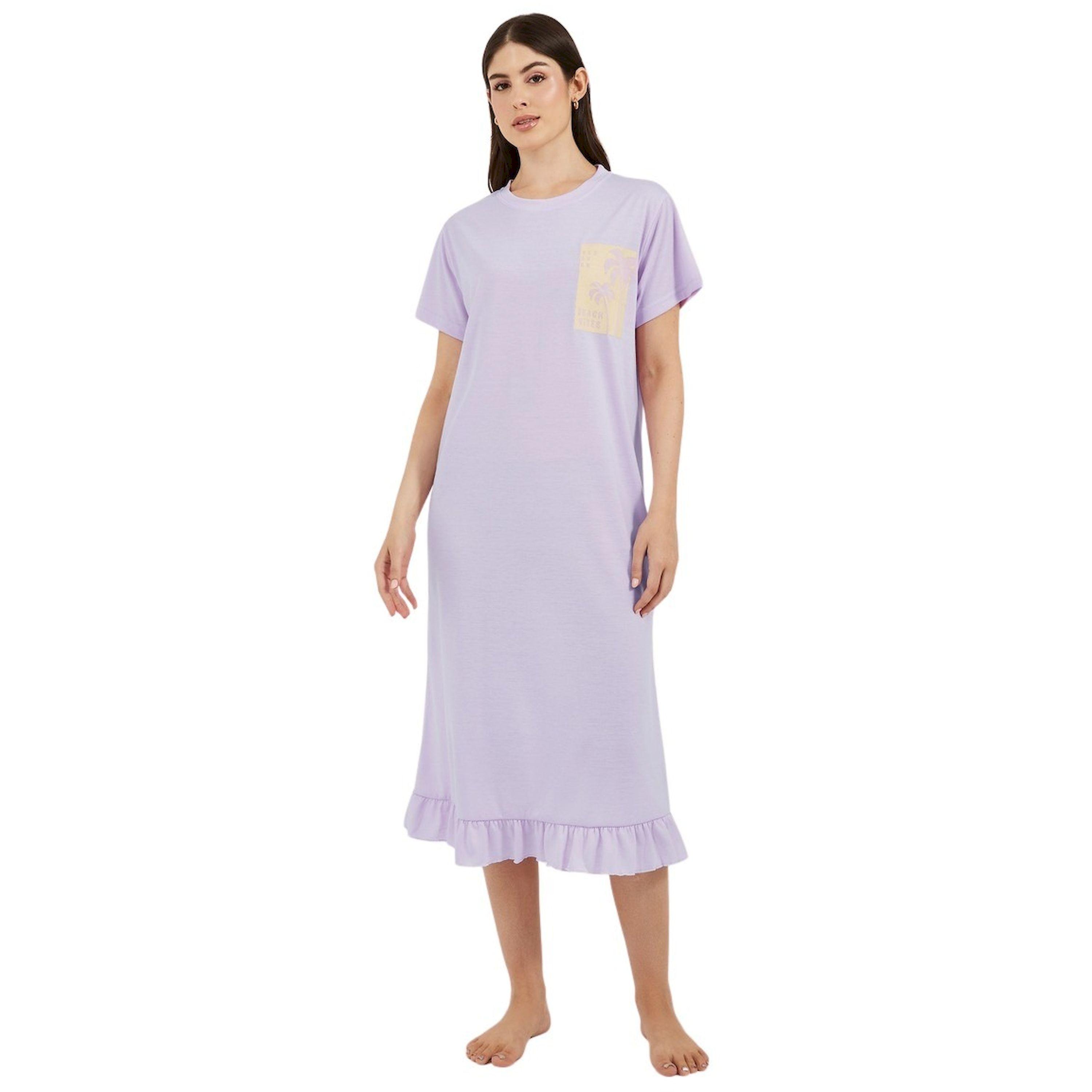 Styli Palm Graphic Print Ruffled Hem Sleep T-Shirt-women-clothing-nightwear-nighties-image-1