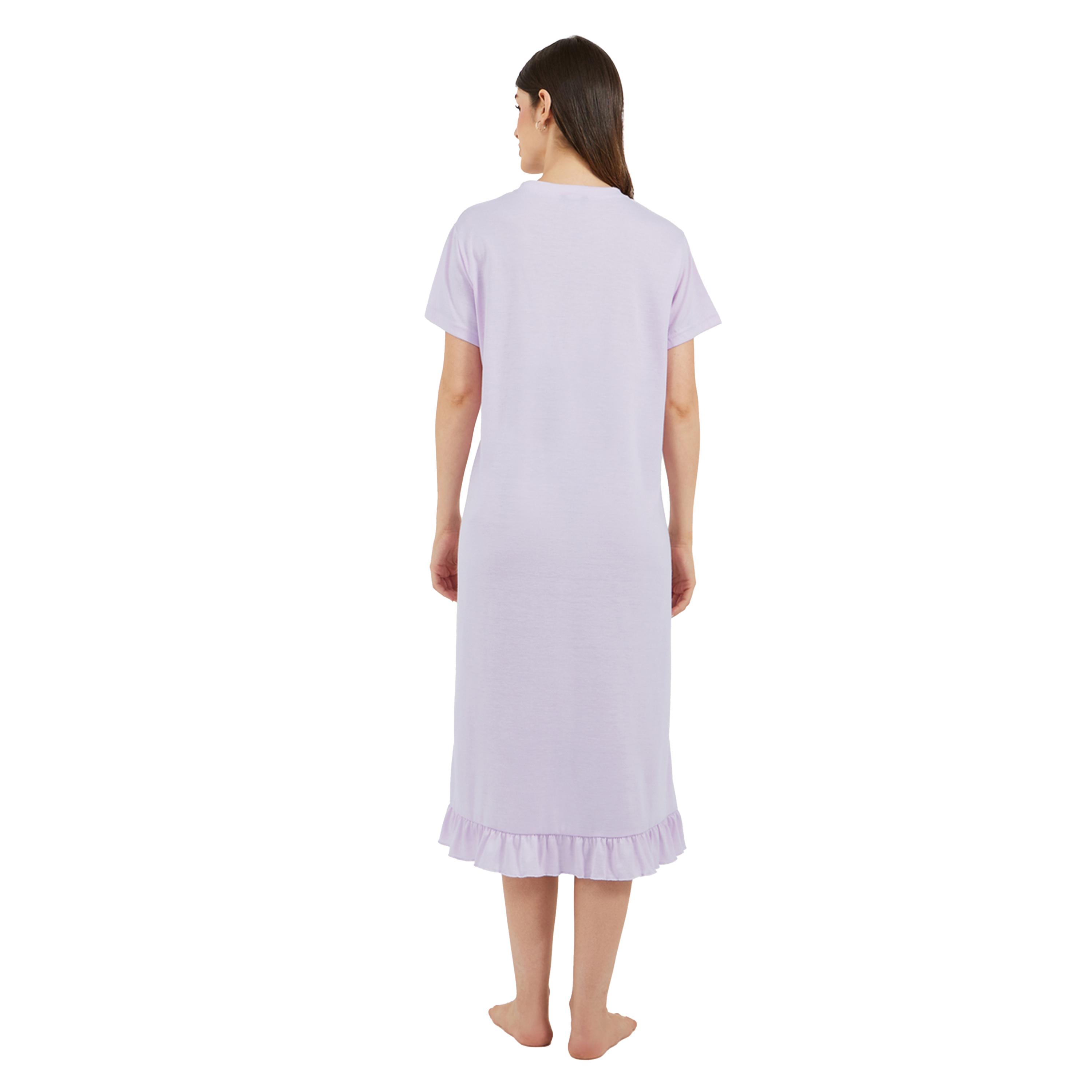 Styli Palm Graphic Print Ruffled Hem Sleep T-Shirt-women-clothing-nightwear-nighties-image-4