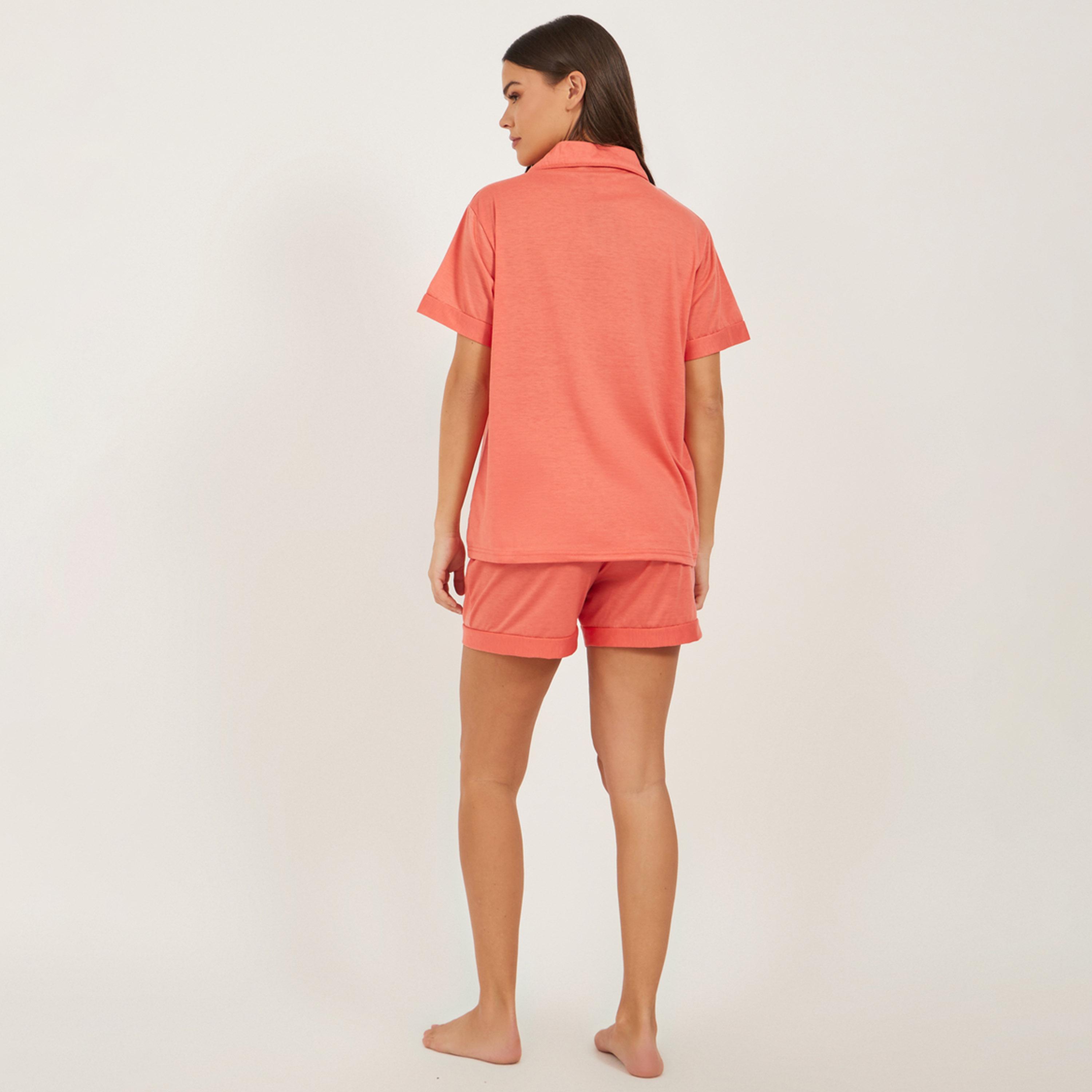Styli Palm Placement Printed Shirt and Pyjama Shorts Set-women-clothing-nightwear-pyjamas-shortsets-image-5