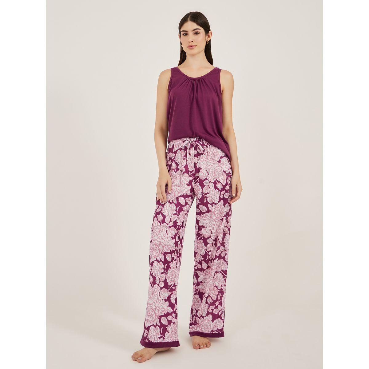 Styli Floral Printed Sleeveless Pajama Set-women-clothing-nightwear-pyjamas-longsets-image-2