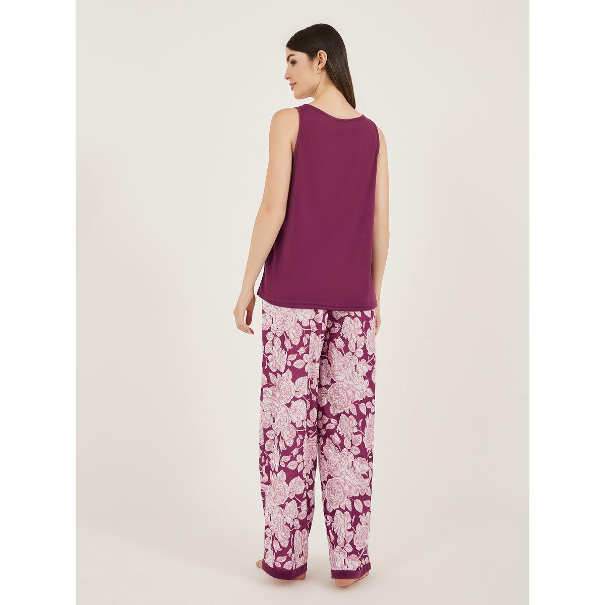 Styli Floral Printed Sleeveless Pajama Set-women-clothing-nightwear-pyjamas-longsets-image-6
