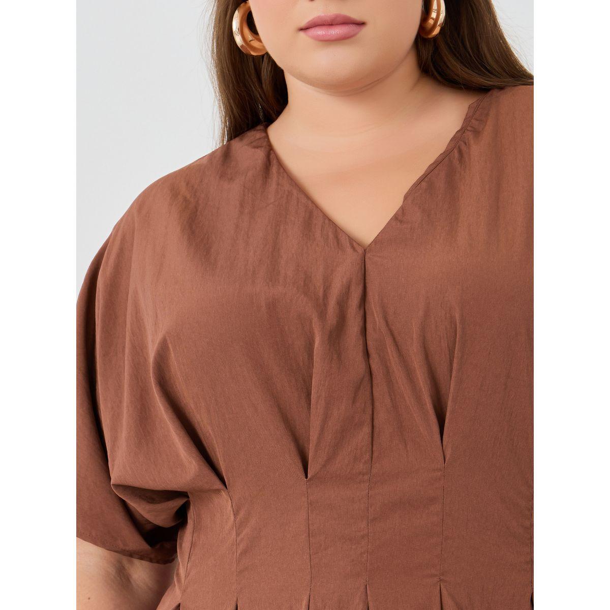 فستان طويل بمقاس كبير وأكمام قصيرة-women-clothing-dresses-image-4