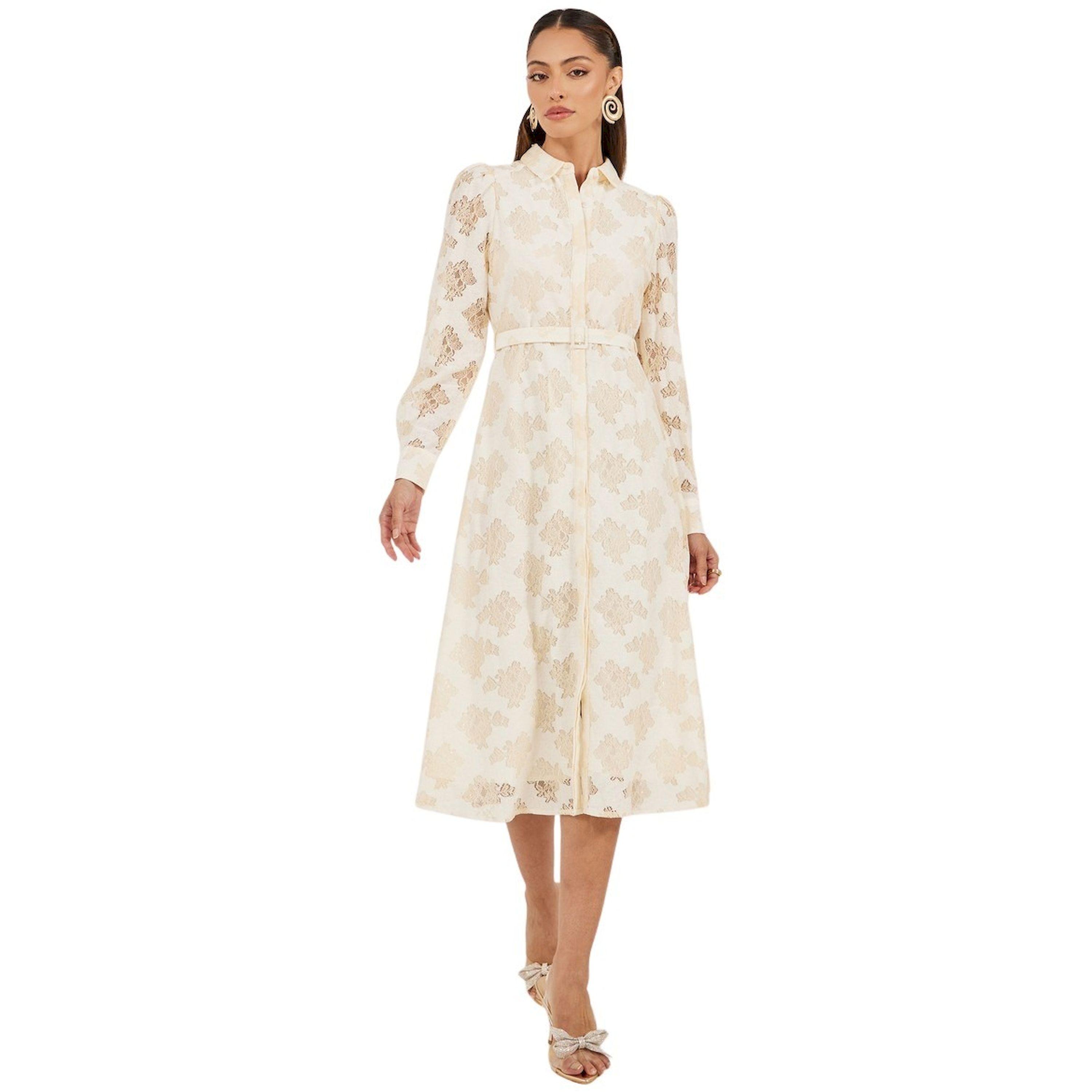 ستايلي - فستان ميدي دانتيل بقصة A وحافة واسعة-women-clothing-dresses-image-2