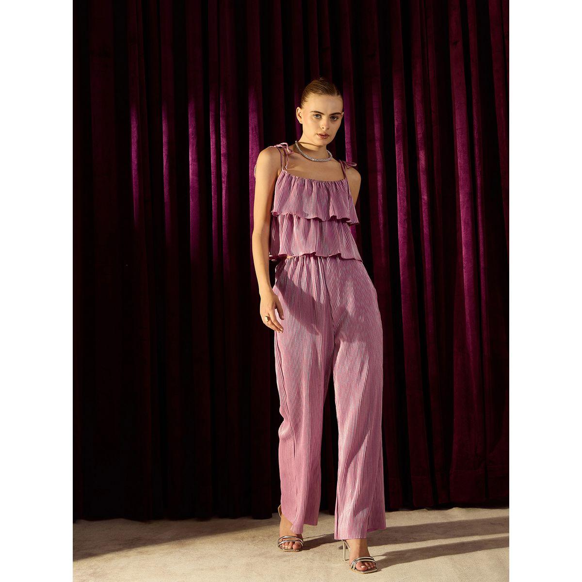 Kassually X Styli  Plisse Ruffled Top and Wide Leg Pants Co-Ords-women-clothing-coordsets-image-6
