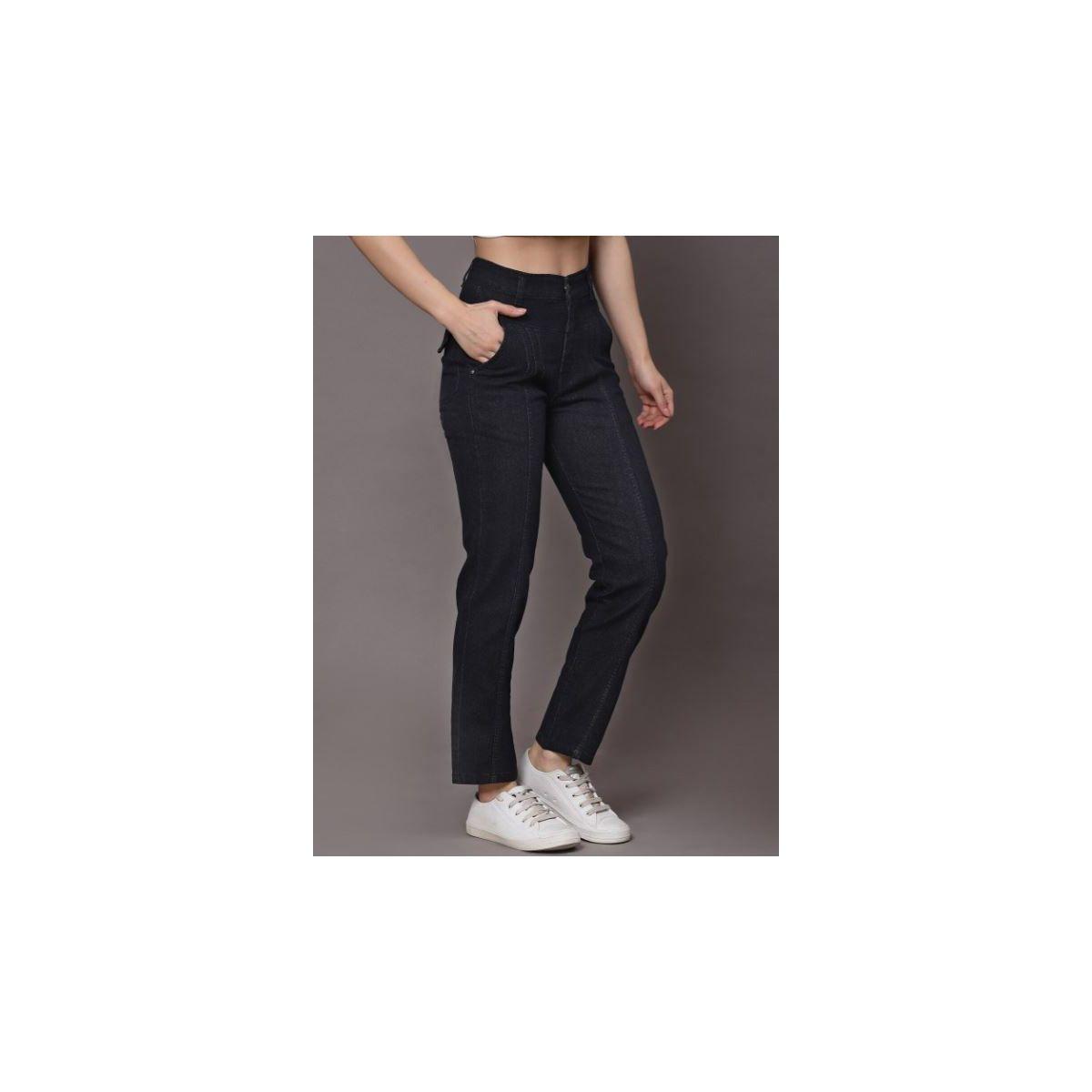 جينز بقصة مريحة وخصر عالي كَسوالي × ستايلي-women-clothing-bottoms-jeans-image-1