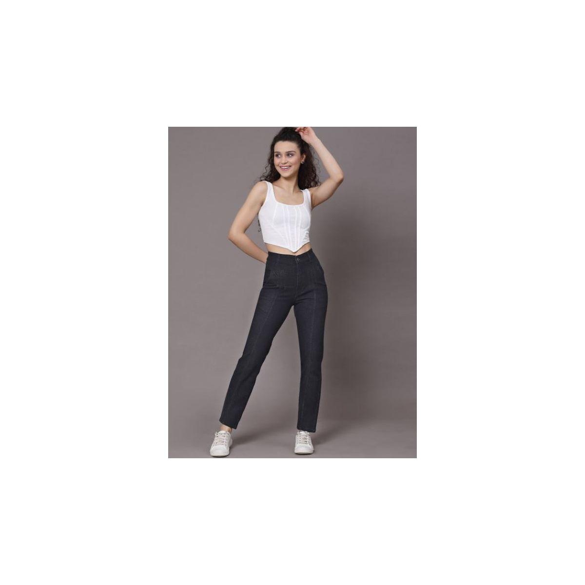 Kassually X Styli  High Rise Pintuck Relaxed Fit Jeans-women-clothing-bottoms-jeans-image-4