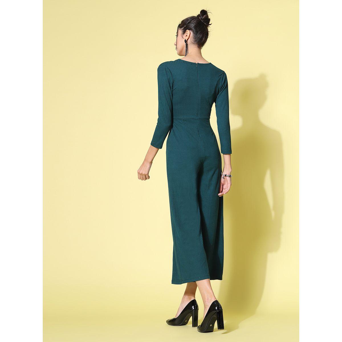 Kassually X Styli  Knot Front V Neck Ribbed Jumpsuit-women-clothing-jumpsuits-image-2