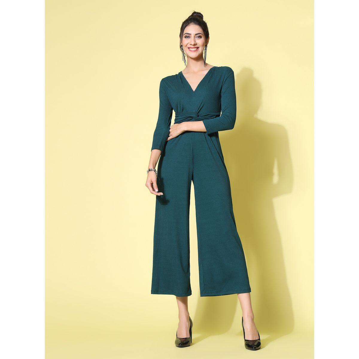 Kassually X Styli  Knot Front V Neck Ribbed Jumpsuit-women-clothing-jumpsuits-image-6