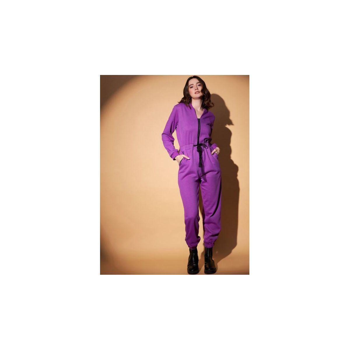 جمبسوت فليس سادة بقصة جوغر كَسوالي × ستايلي-women-clothing-jumpsuits-image-1