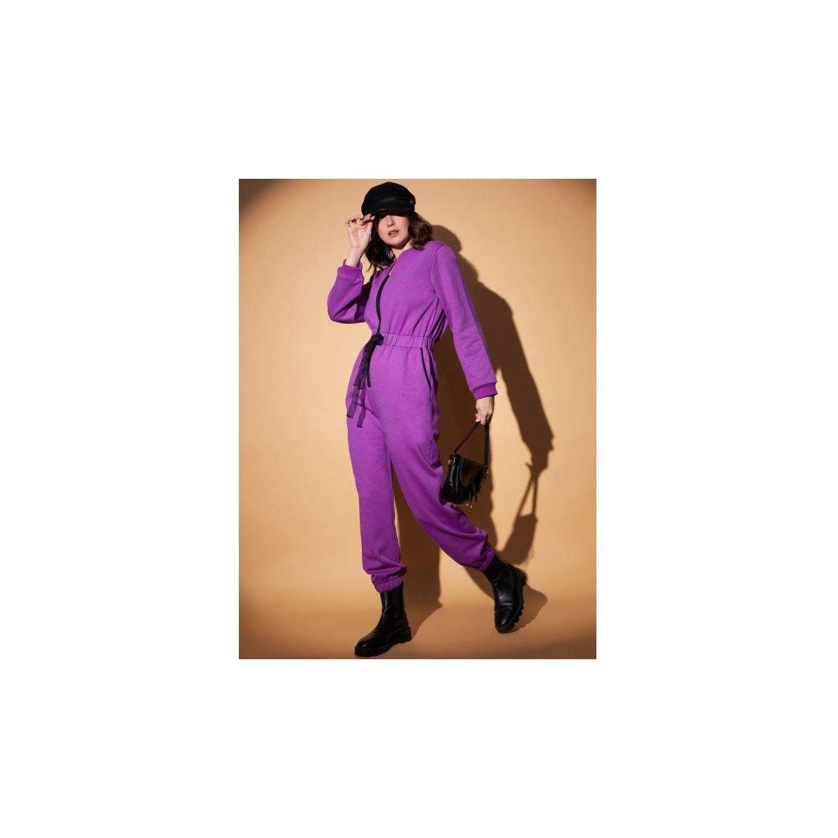 Kassually X Styli  V Neck Fleece Basic Jogger Fit Jumpsuit-women-clothing-jumpsuits-image-3