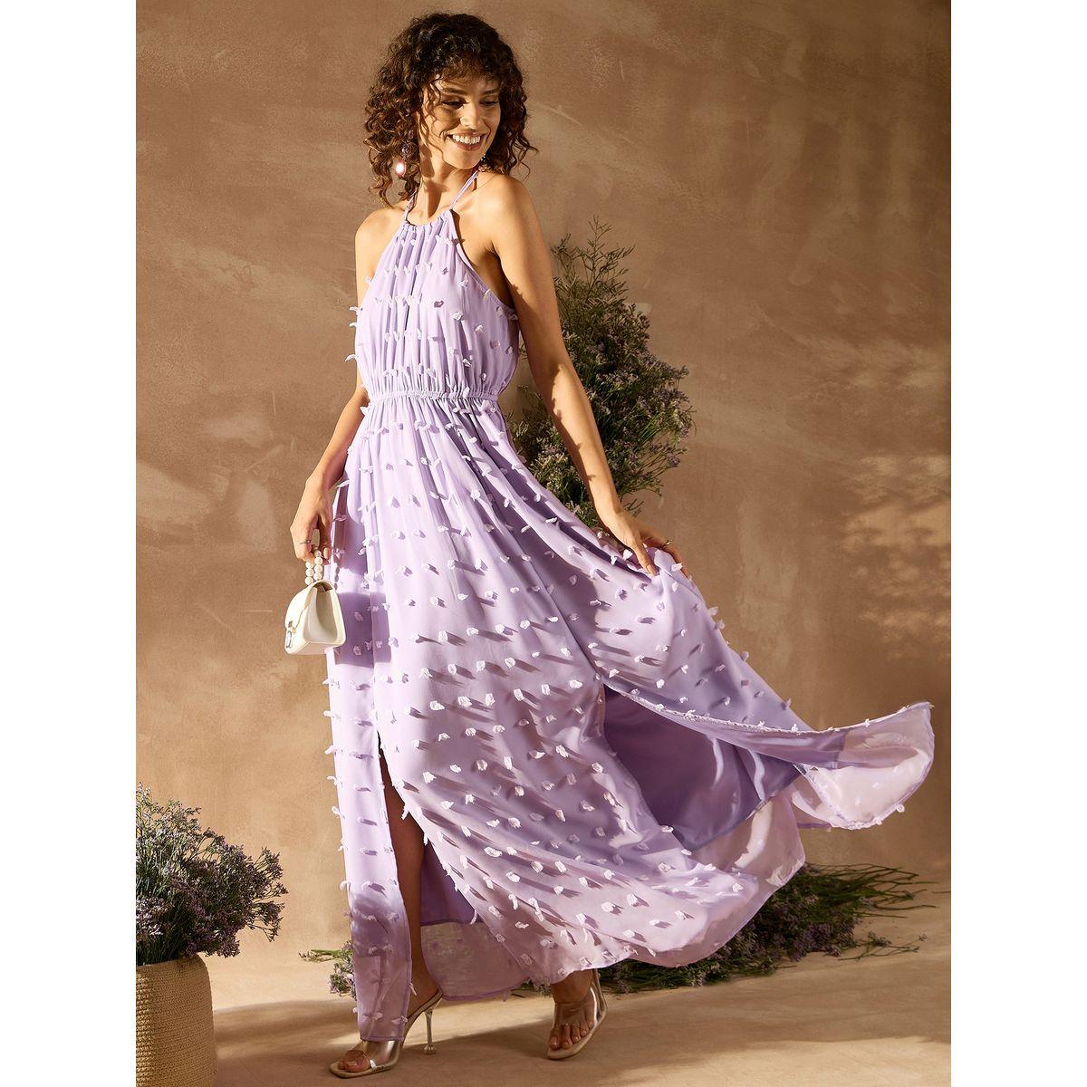 Kassually X Styli  Dobby Halter Neck Maxi Dress with Slit Hem-women-clothing-dresses-image-3