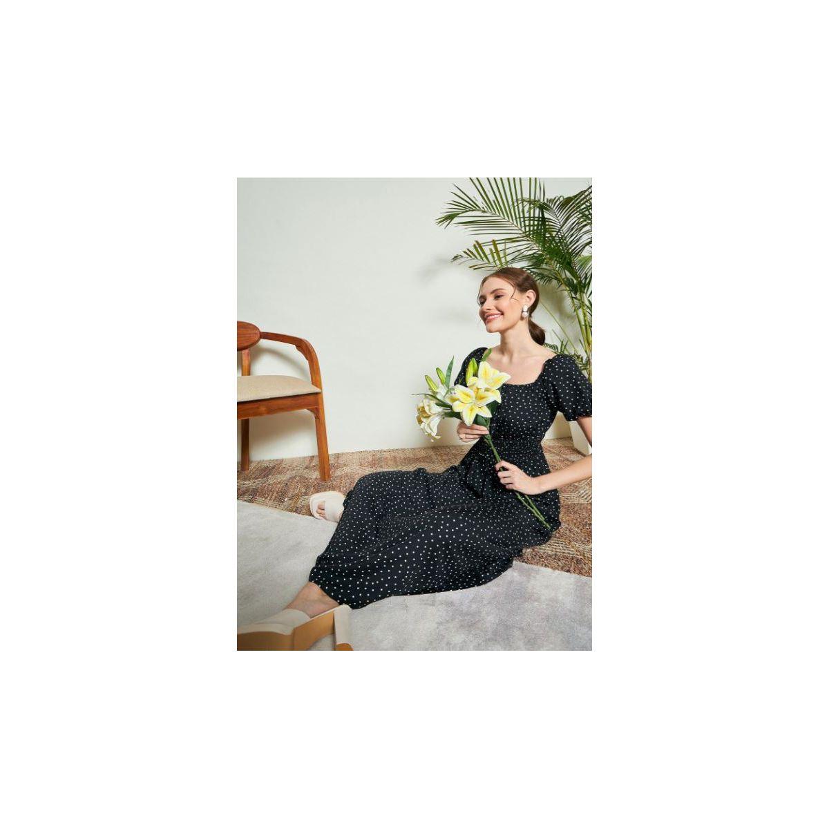 Kassually X Styli  Polka Dot Print A-Line Maxi Dress-women-clothing-dresses-image-7
