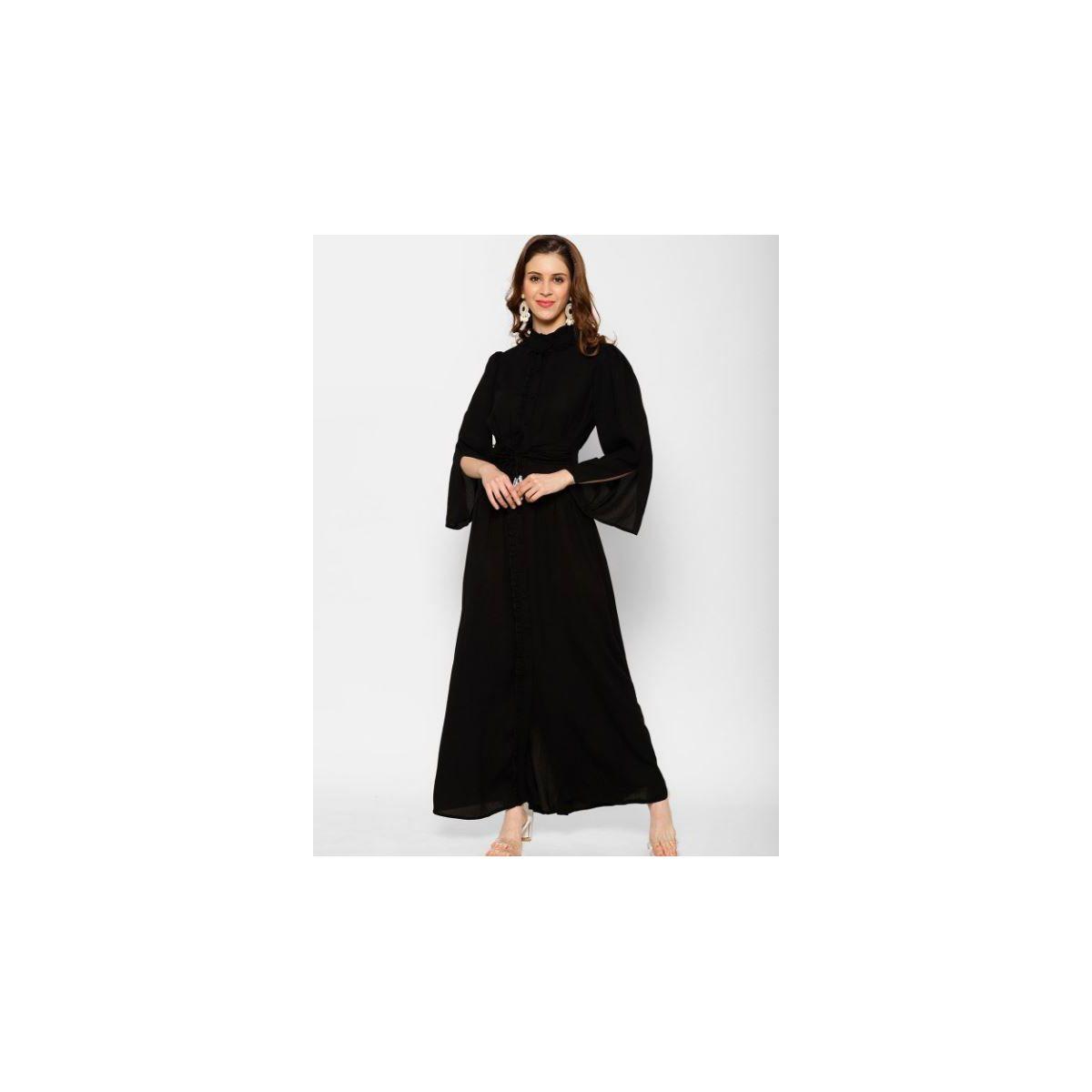 Kassually X Styli  High Neck A-Line Maxi Dress with Front Slit-women-clothing-dresses-image-1