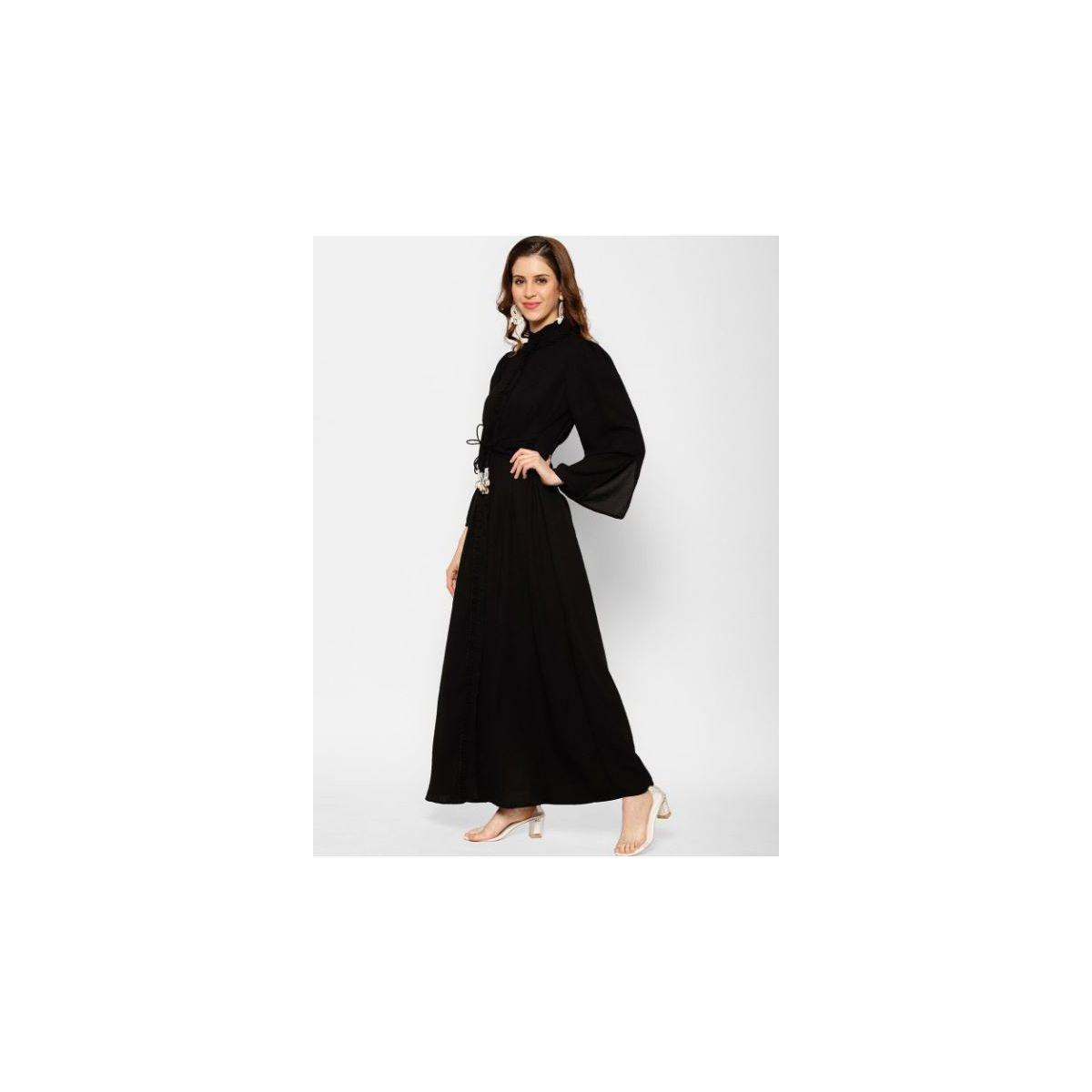 Kassually X Styli  High Neck A-Line Maxi Dress with Front Slit-women-clothing-dresses-image-3