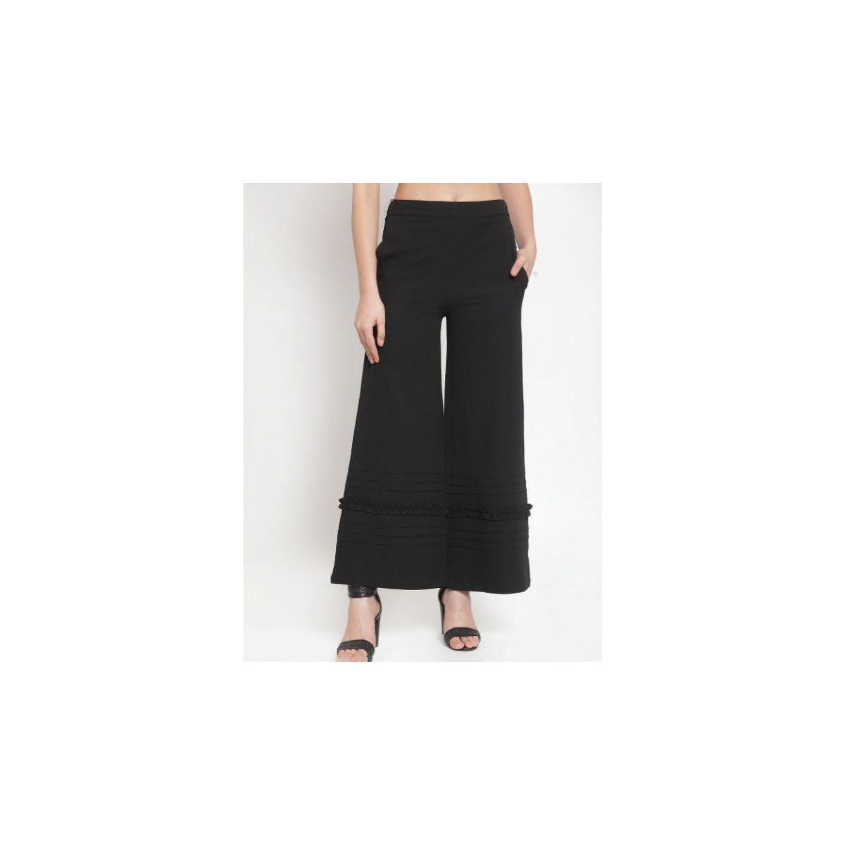 بنطال بالازو بأرجل واسعة وكشكش كَسوالي × ستايلي-women-clothing-bottoms-trousers-image-1