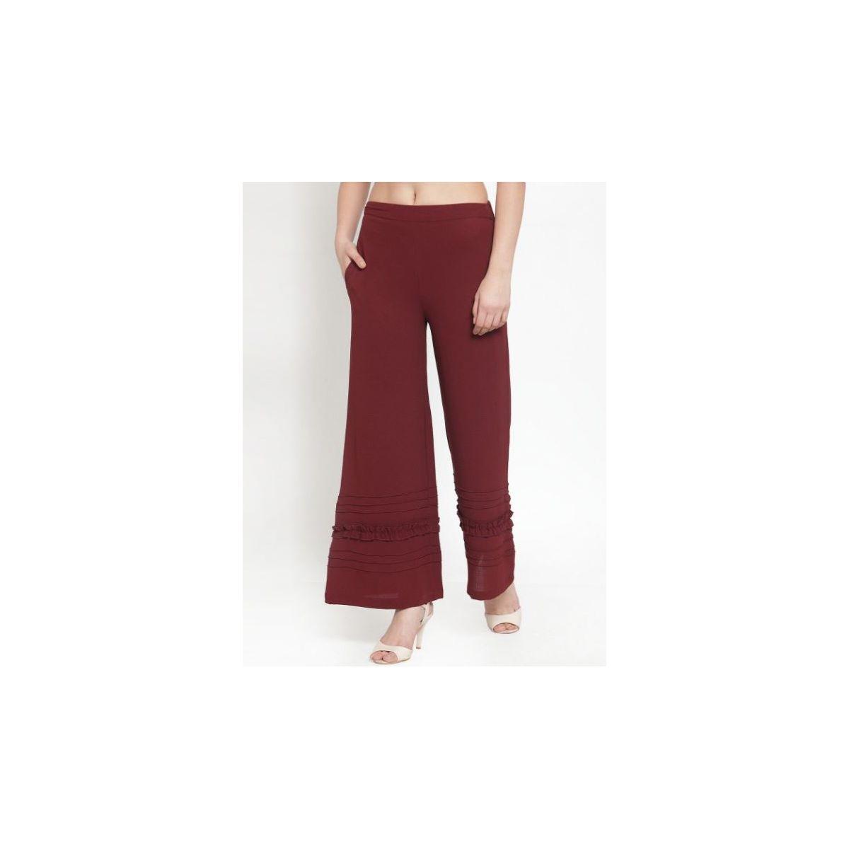بنطال بالازو بأرجل واسعة وكشكش كَسوالي × ستايلي-women-clothing-bottoms-trousers-image-1