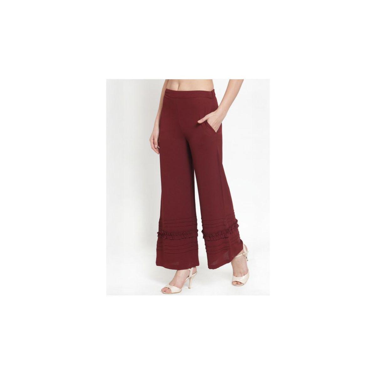 بنطال بالازو بأرجل واسعة وكشكش كَسوالي × ستايلي-women-clothing-bottoms-trousers-image-2